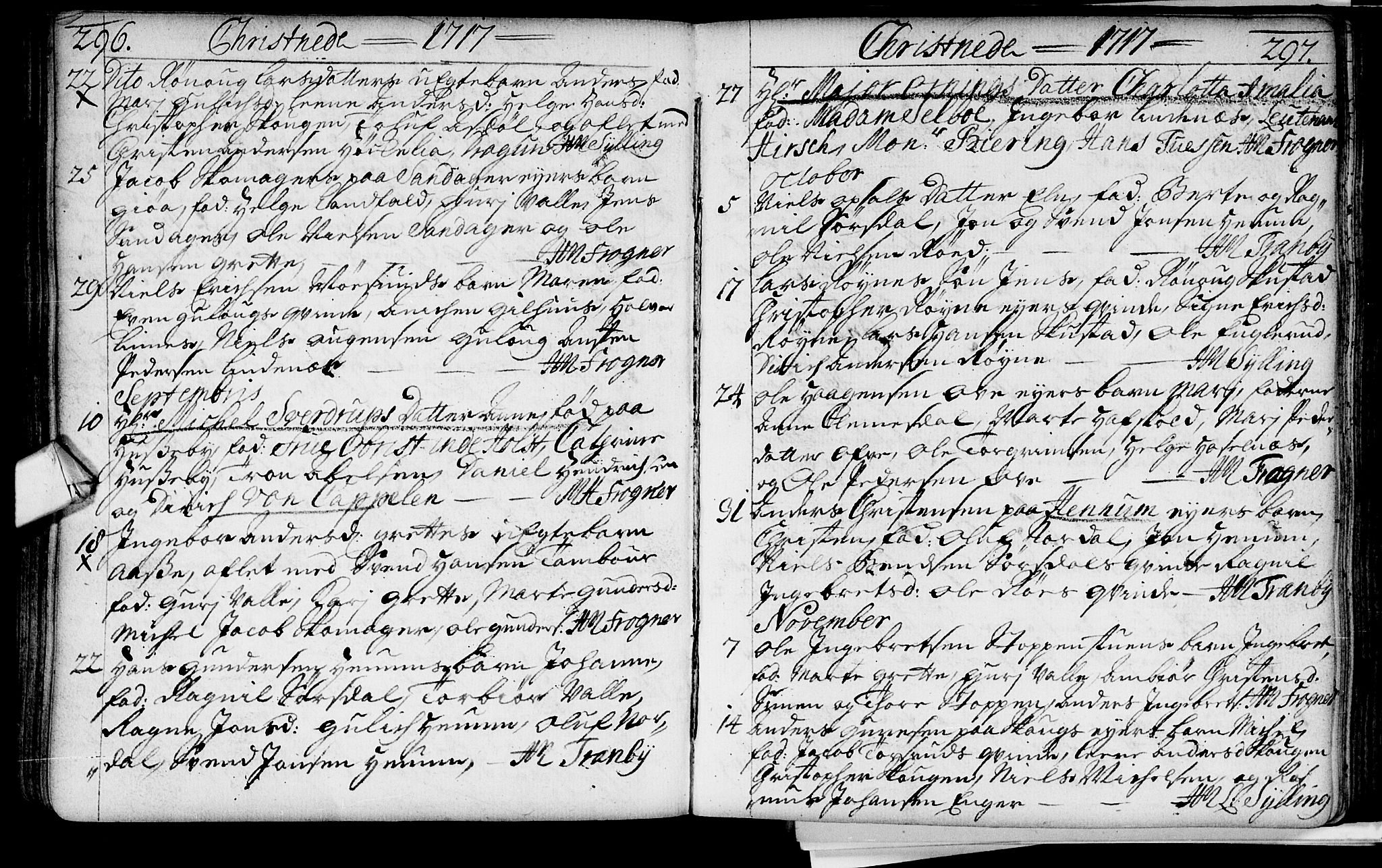 Lier kirkebøker, AV/SAKO-A-230/F/Fa/L0002: Parish register (official) no. I 2, 1701-1726, p. 296-297