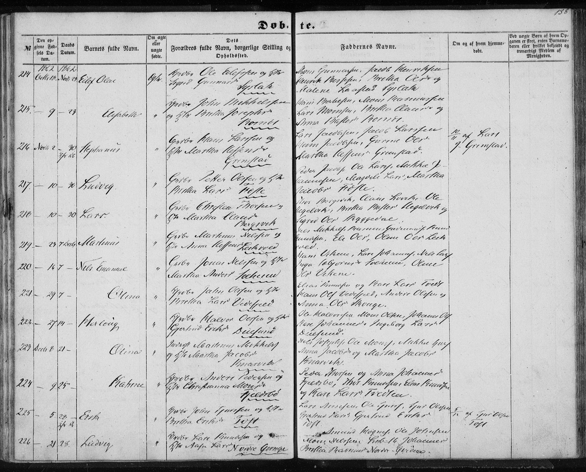 Lindås Sokneprestembete, SAB/A-76701/H/Haa: Parish register (official) no. A 11, 1854-1869, p. 138