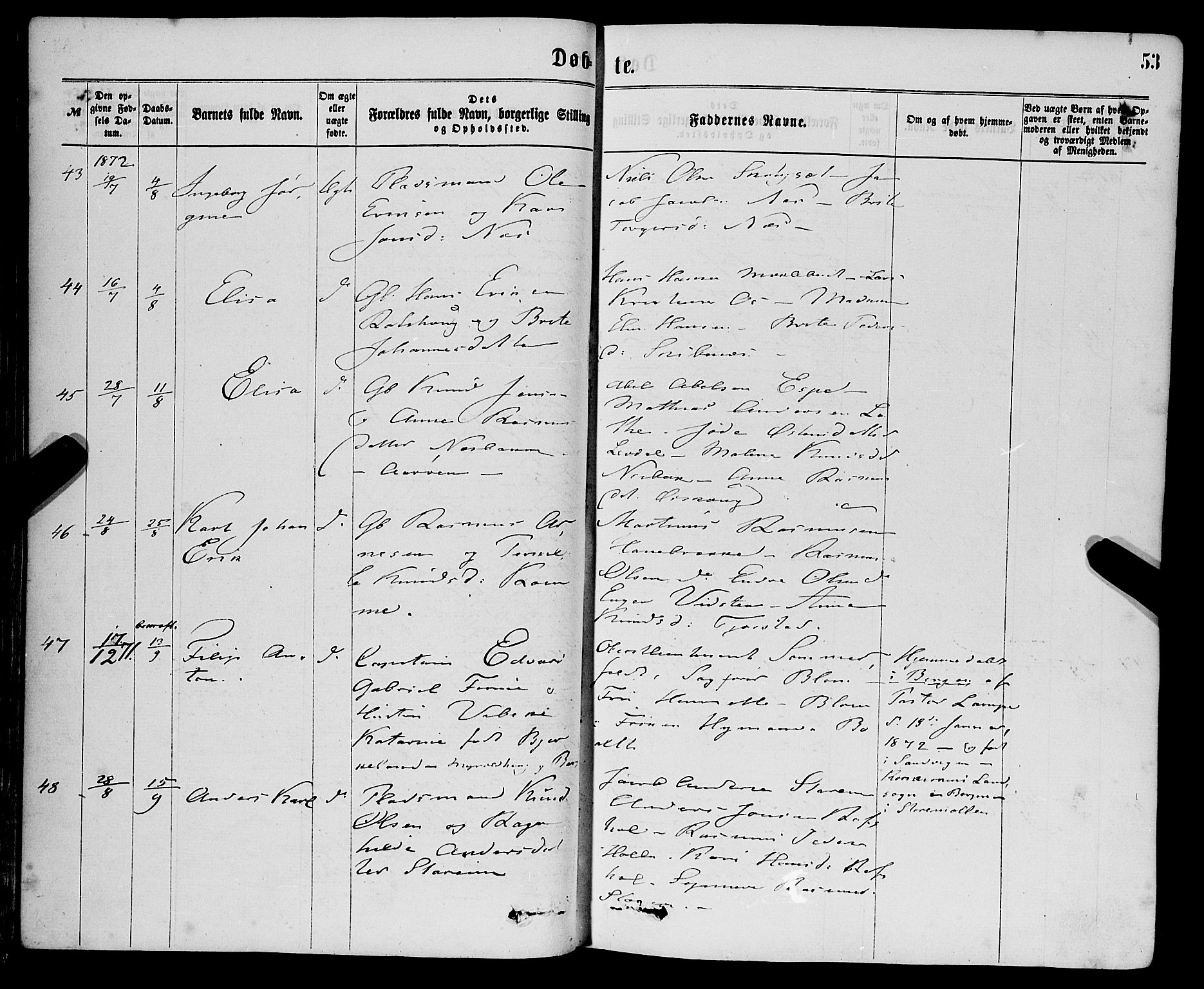 Eid sokneprestembete, AV/SAB-A-82301/H/Haa/Haaa/L0010: Parish register (official) no. A 10, 1867-1878, p. 53