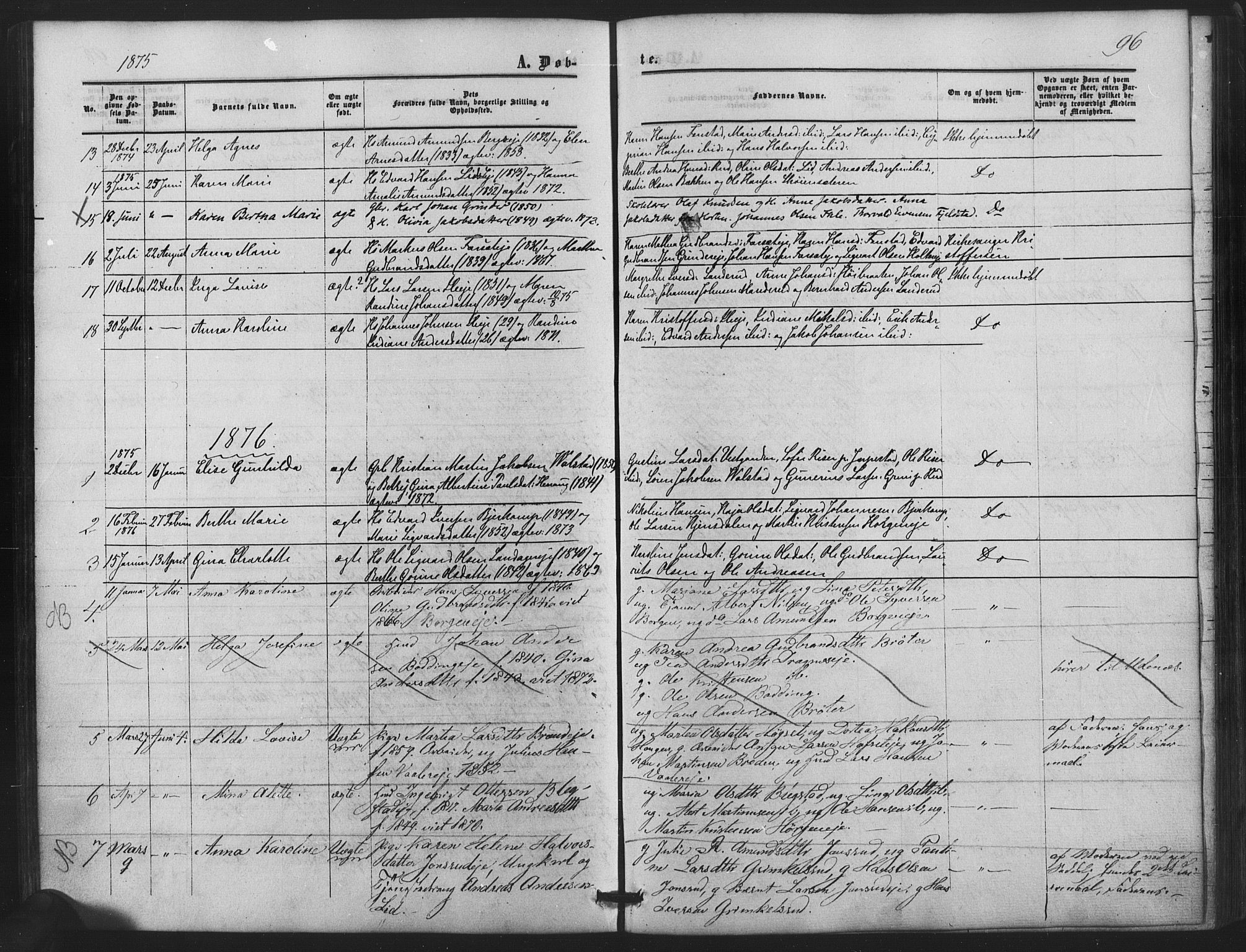 Nes prestekontor Kirkebøker, AV/SAO-A-10410/F/Fb/L0001: Parish register (official) no. II 1, 1859-1882, p. 96