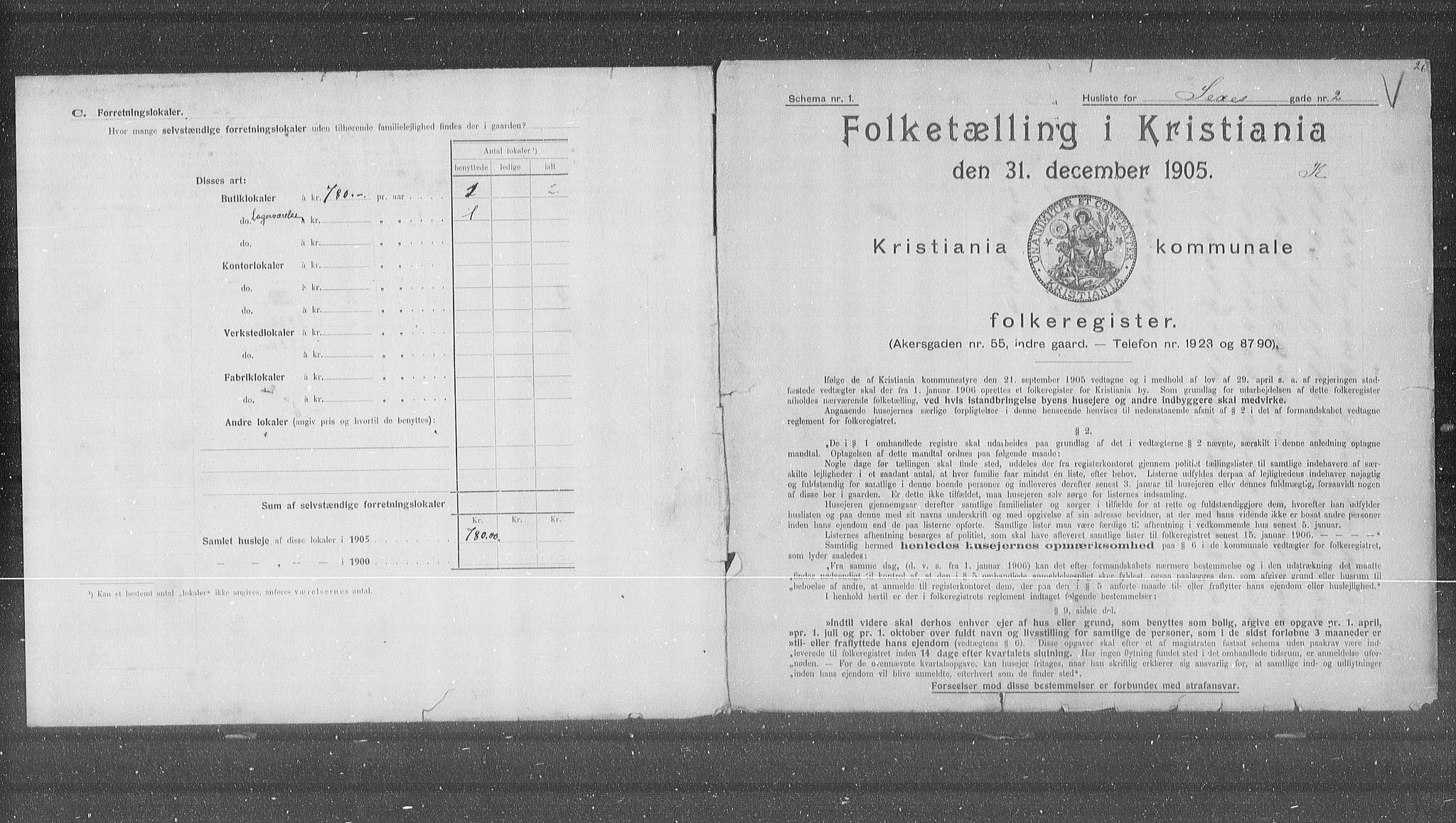 OBA, Municipal Census 1905 for Kristiania, 1905, p. 49152