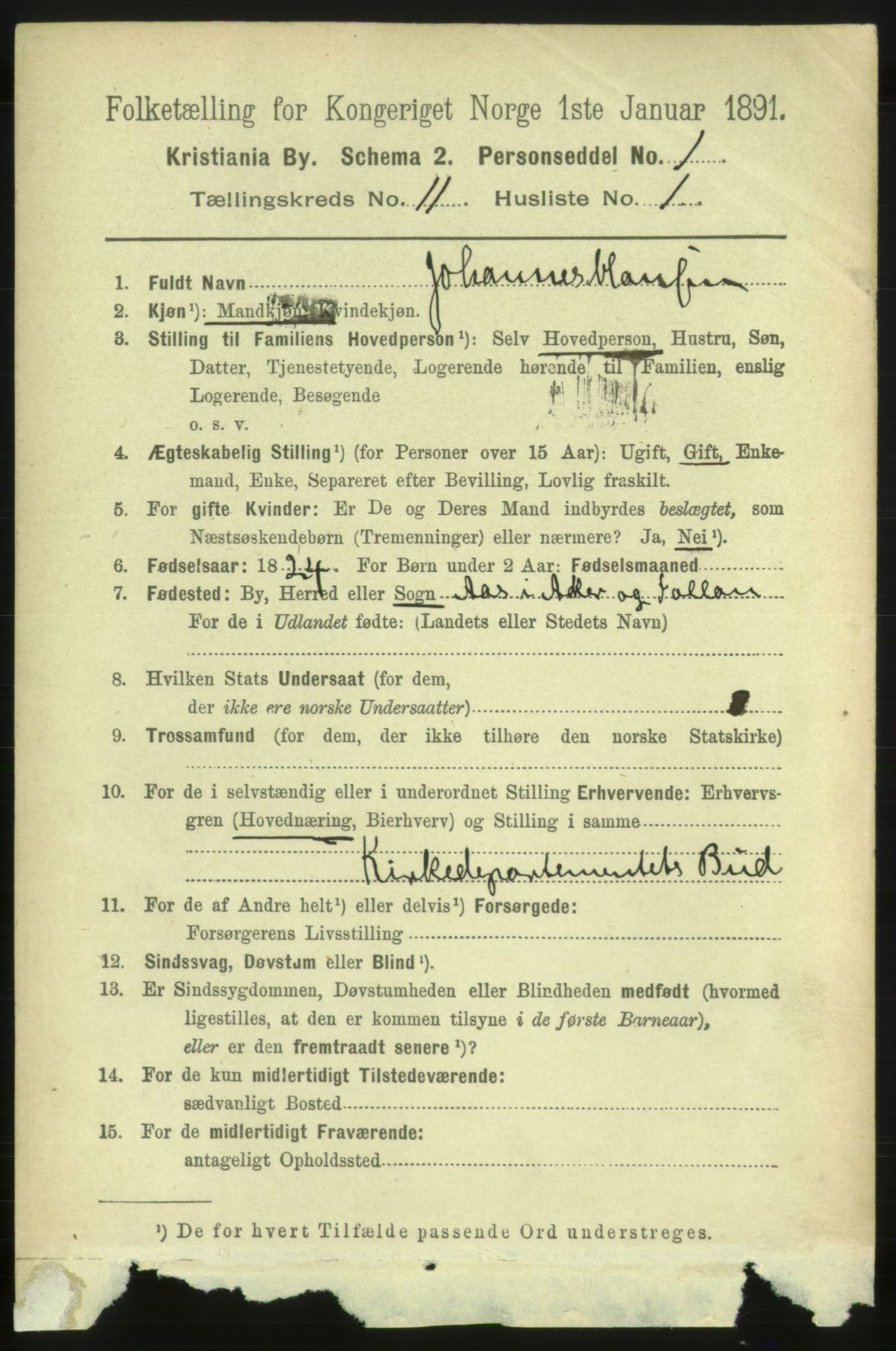 RA, 1891 census for 0301 Kristiania, 1891, p. 4887