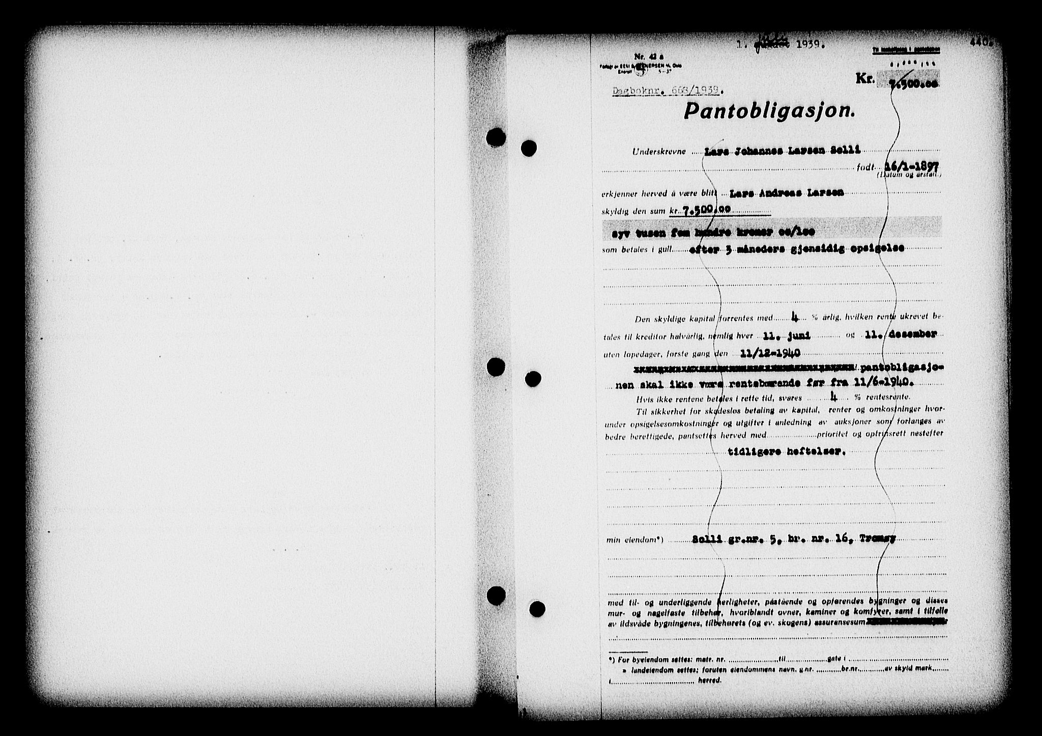 Nedenes sorenskriveri, AV/SAK-1221-0006/G/Gb/Gba/L0046: Mortgage book no. 42, 1938-1939, Diary no: : 668/1939