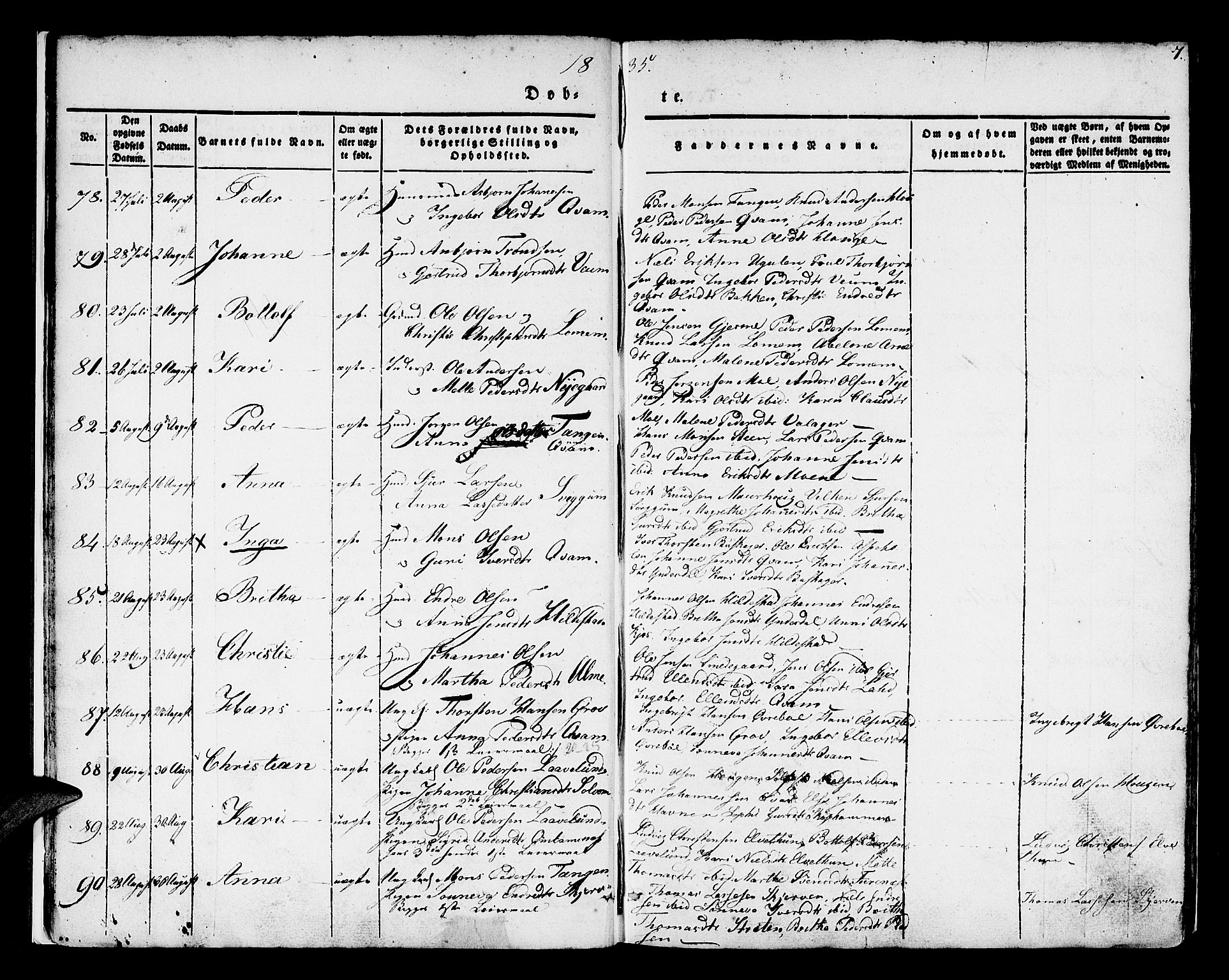 Hafslo sokneprestembete, SAB/A-80301/H/Haa/Haaa/L0005: Parish register (official) no. A 5, 1834-1852, p. 7