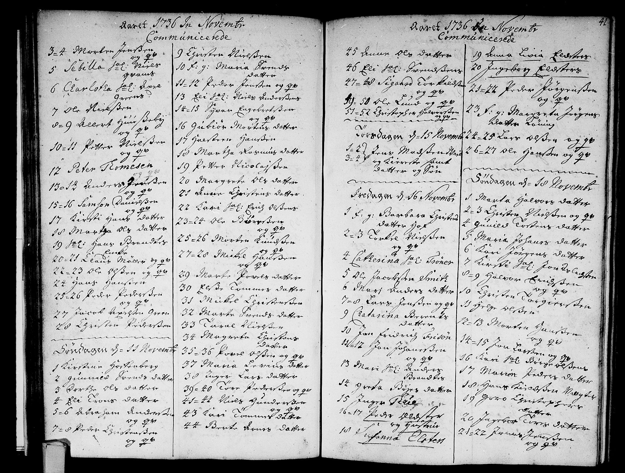 Strømsø kirkebøker, SAKO/A-246/F/Fa/L0005: Parish register (official) no. I 5, 1734-1739, p. 42