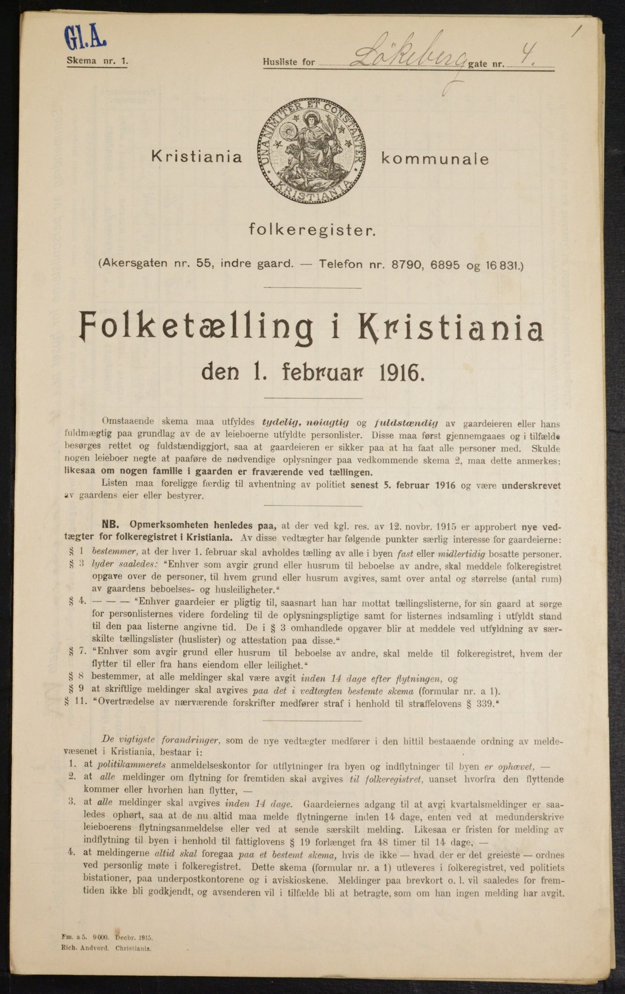 OBA, Municipal Census 1916 for Kristiania, 1916, p. 59874