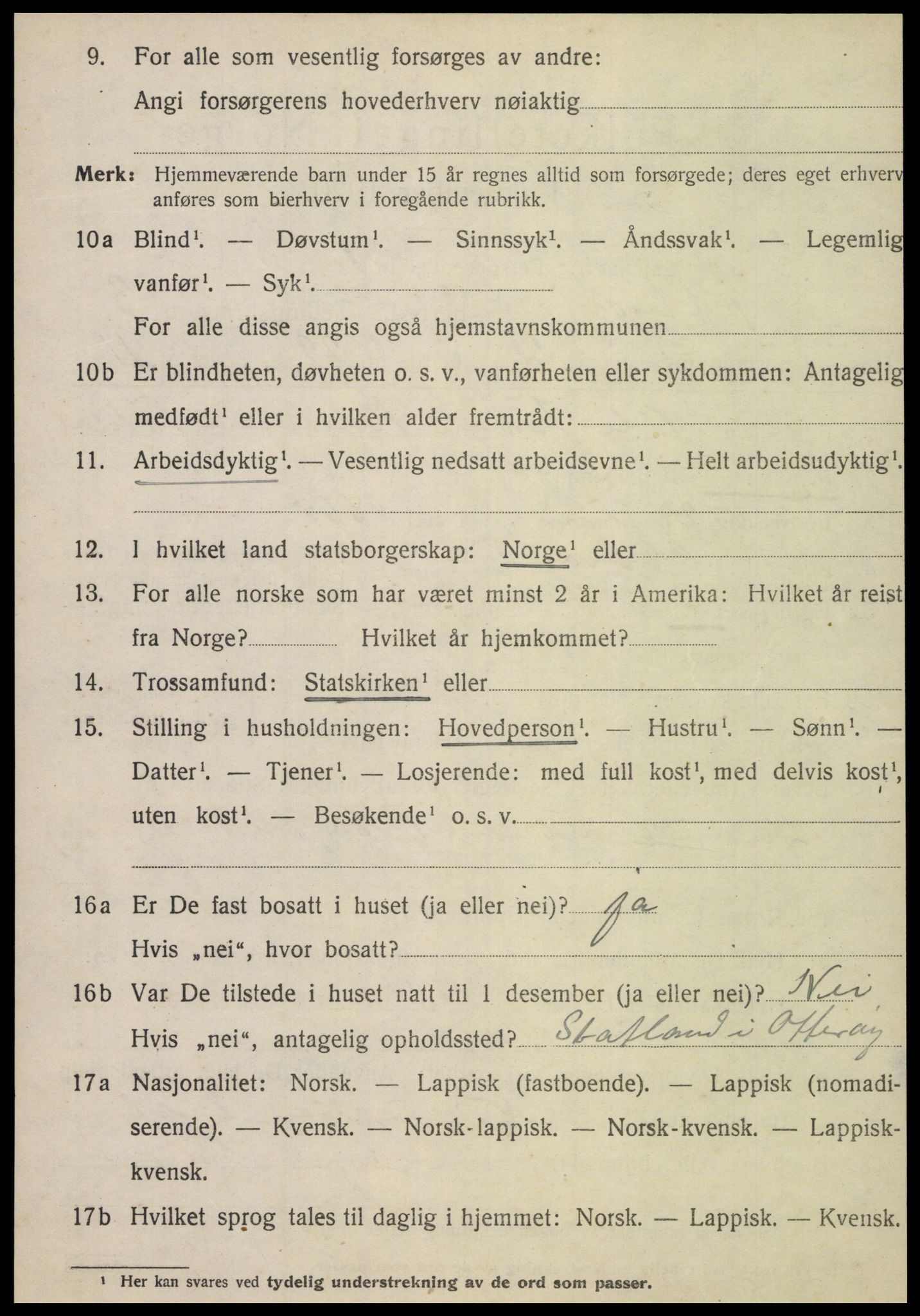 SAT, 1920 census for Otterøy, 1920, p. 1418