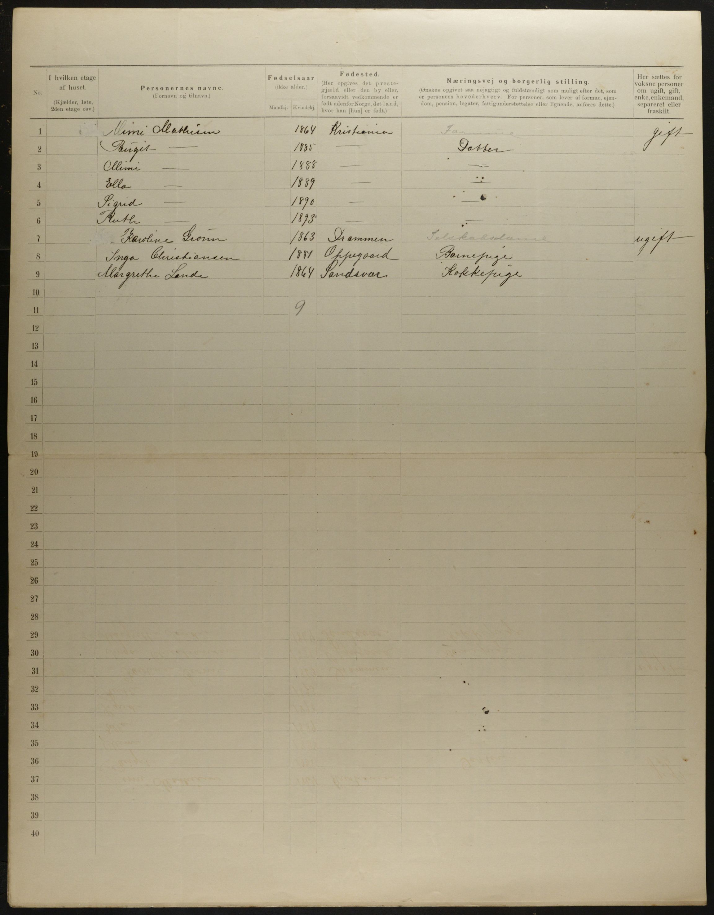 OBA, Municipal Census 1901 for Kristiania, 1901, p. 10078