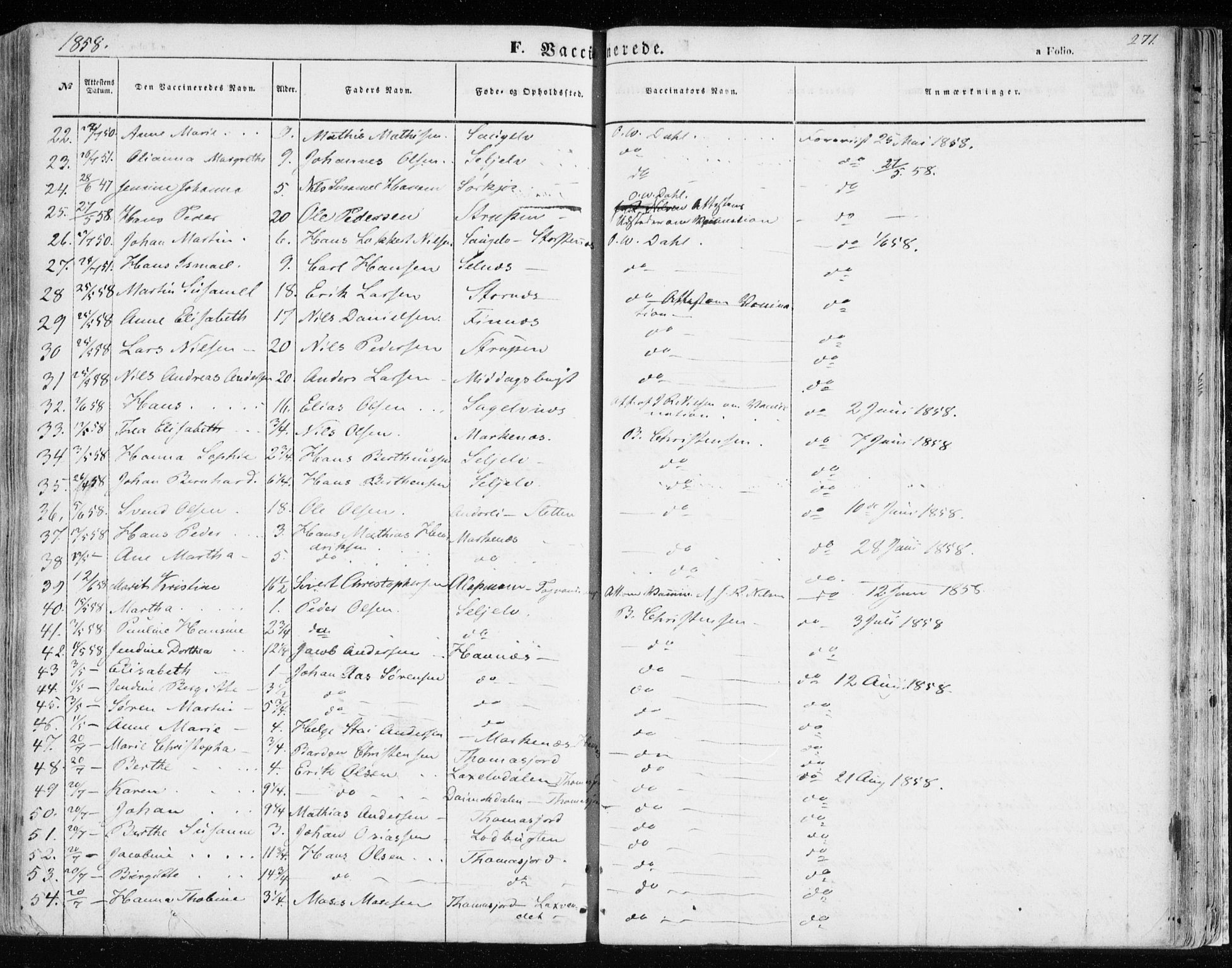 Balsfjord sokneprestembete, SATØ/S-1303/G/Ga/L0003kirke: Parish register (official) no. 3, 1856-1870, p. 271