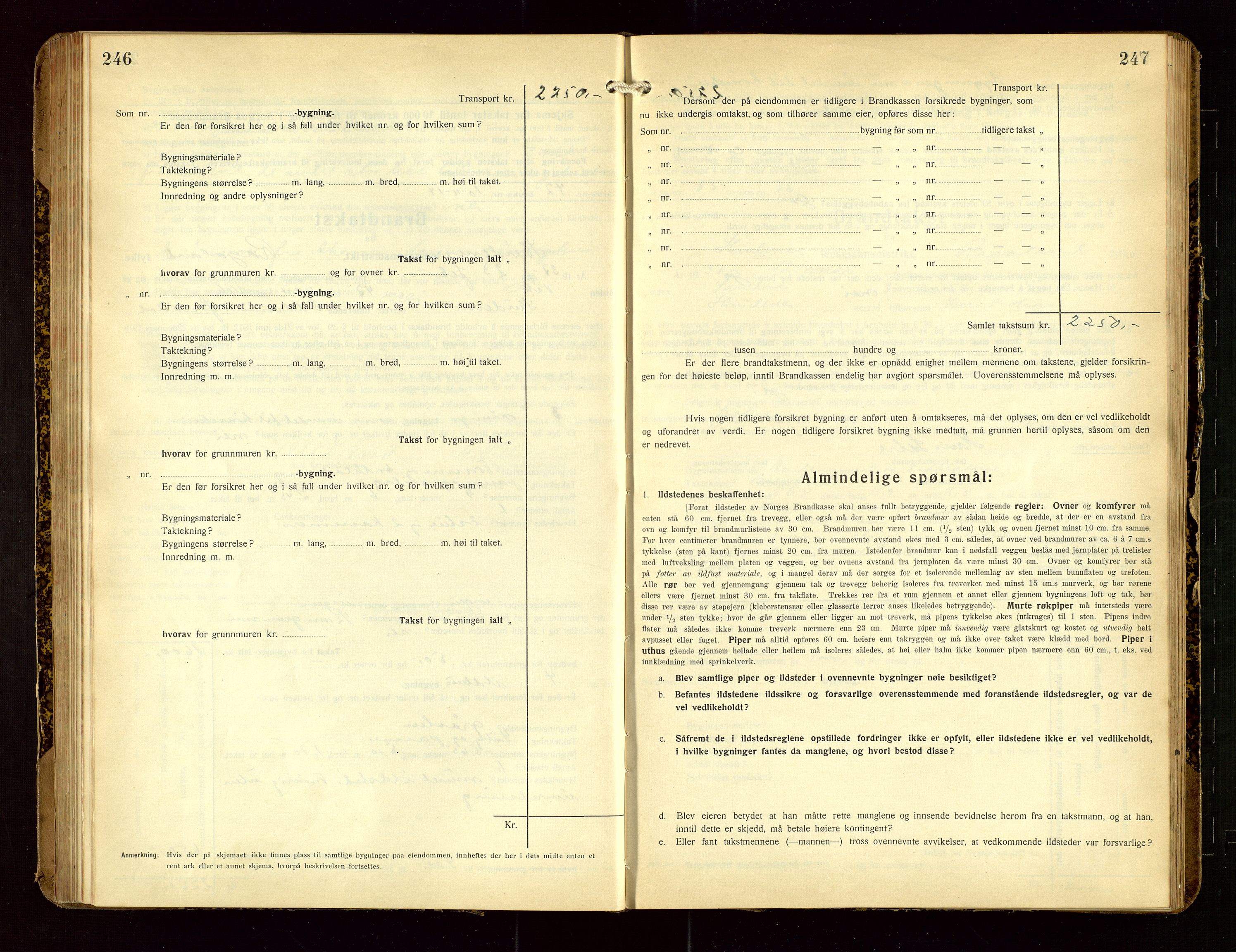 Skudenes lensmannskontor, SAST/A-100444/Gob/L0002: "Brandtakstprotokoll", 1925-1952, p. 246-247