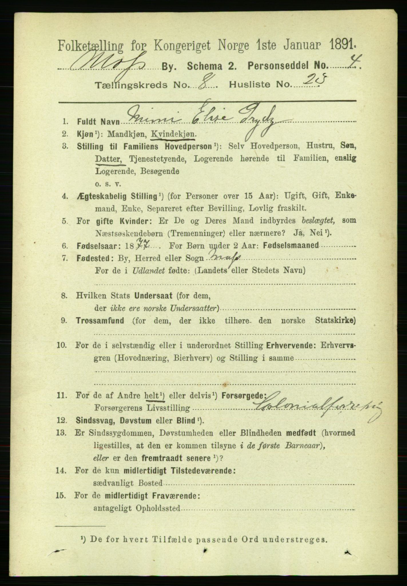 RA, 1891 census for 0104 Moss, 1891, p. 5100