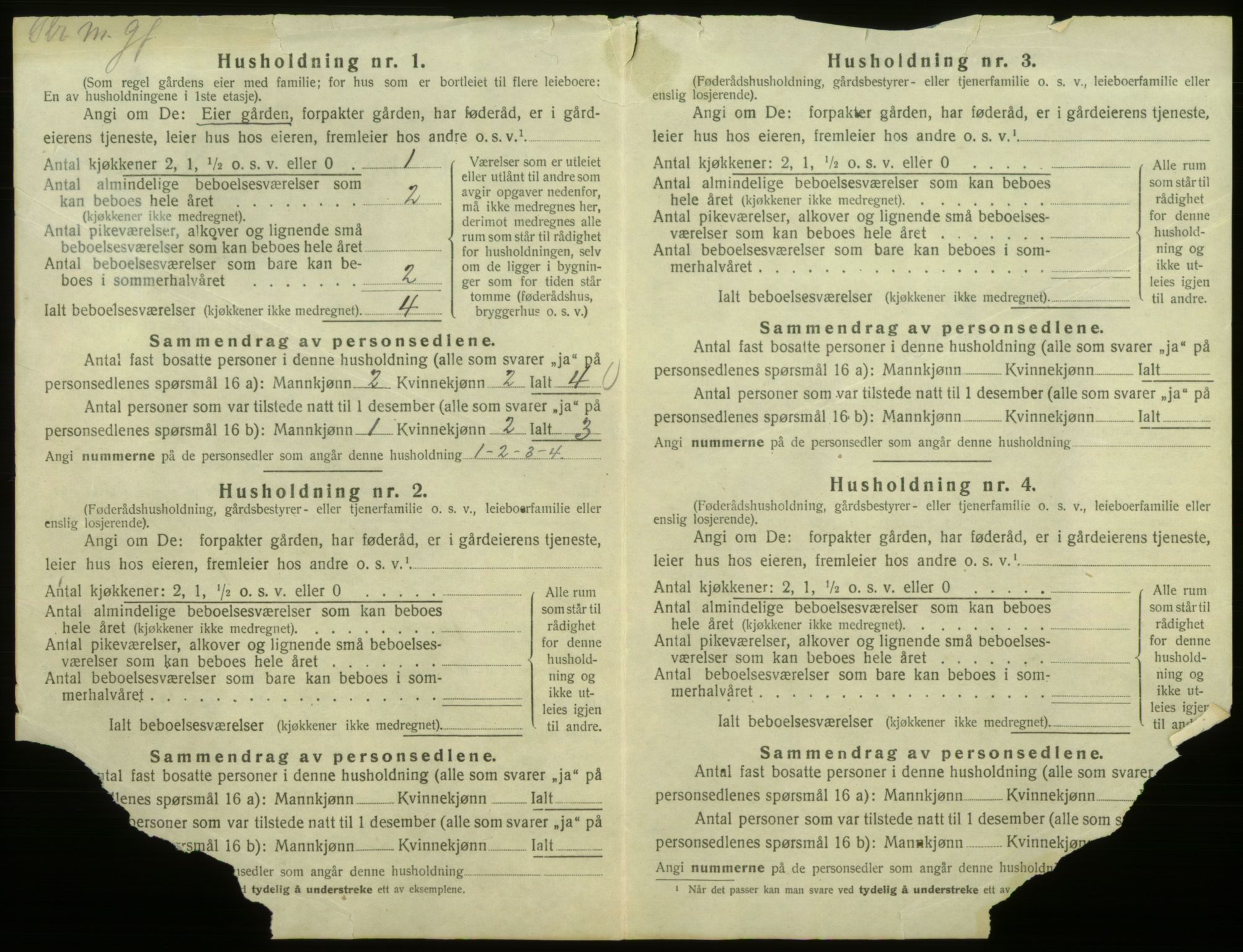 SAB, 1920 census for Bruvik, 1920, p. 239