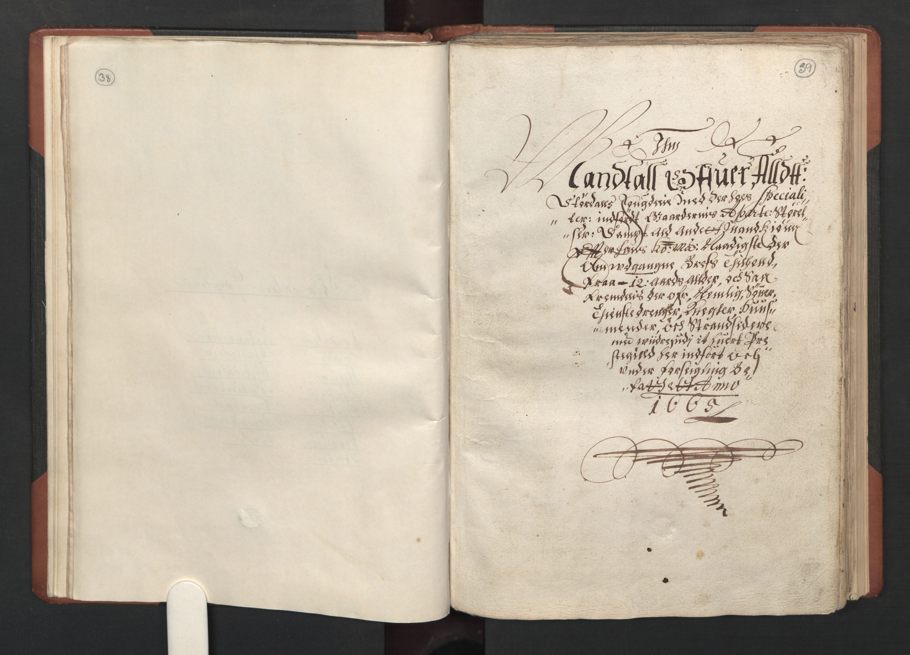 RA, Bailiff's Census 1664-1666, no. 19: Fosen fogderi, Inderøy fogderi, Selbu fogderi, Namdal fogderi and Stjørdal fogderi, 1664-1665, p. 38-39