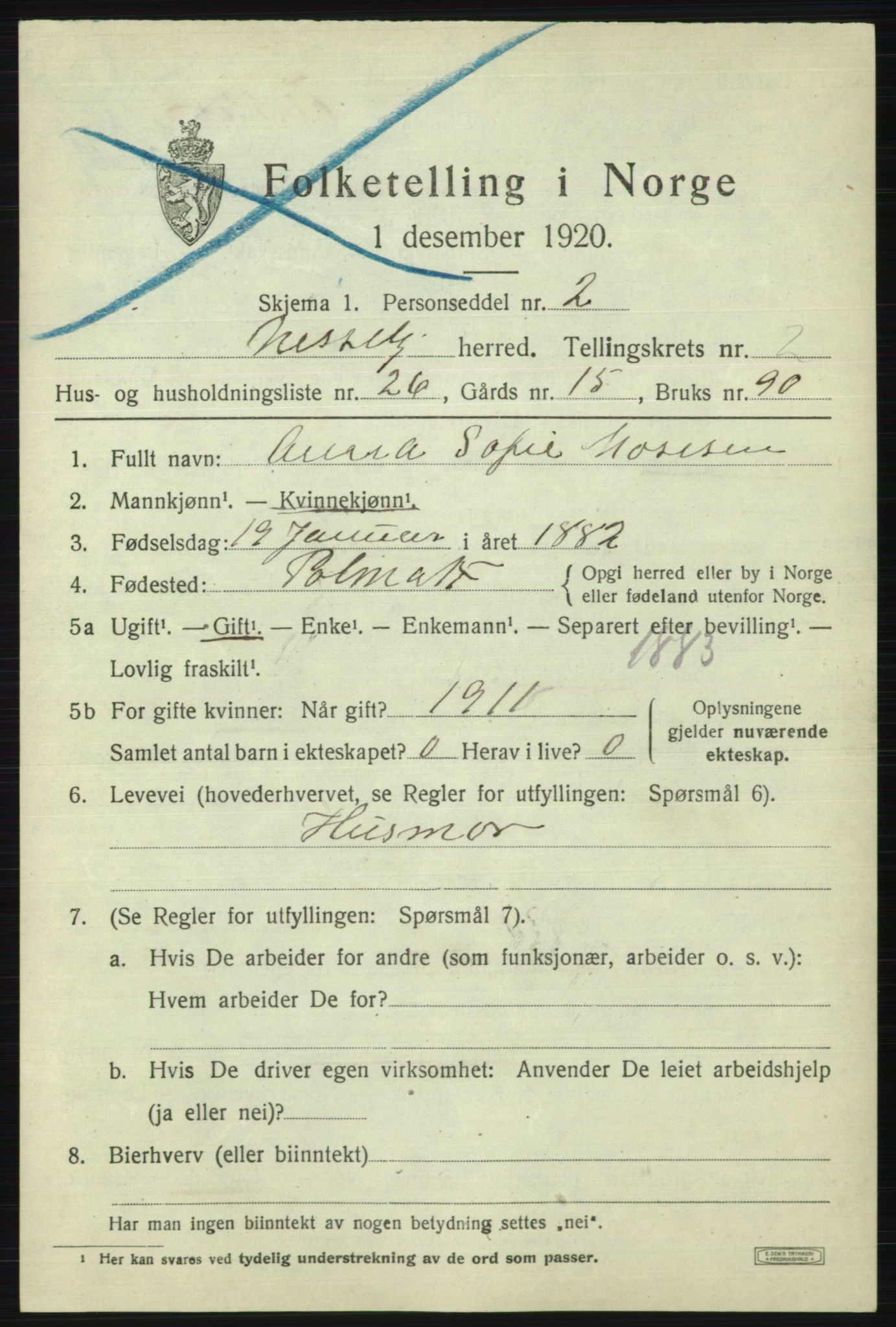 SATØ, 1920 census for Nesseby, 1920, p. 1188