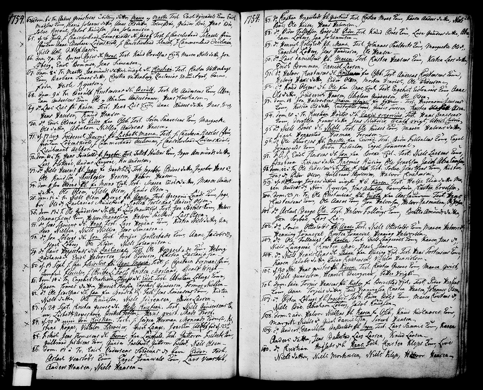 Gjerpen kirkebøker, SAKO/A-265/F/Fa/L0002: Parish register (official) no. I 2, 1747-1795, p. 20