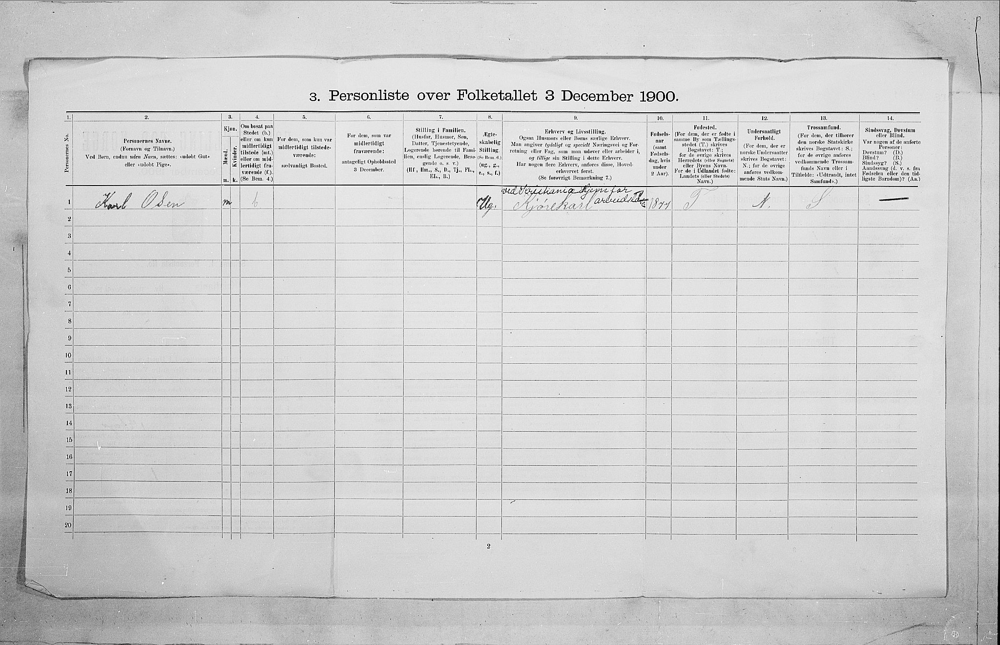 SAO, 1900 census for Kristiania, 1900, p. 114888