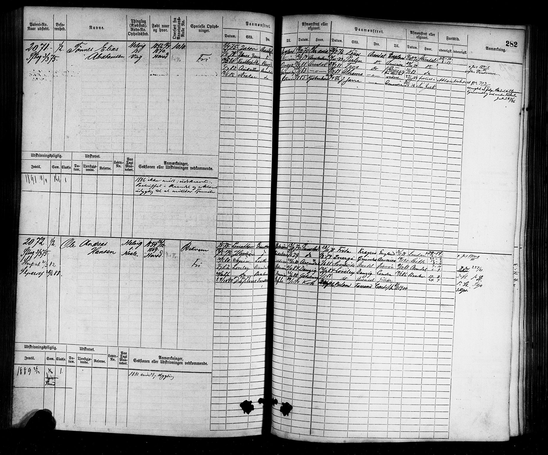 Farsund mønstringskrets, AV/SAK-2031-0017/F/Fb/L0003: Hovedrulle nr 1509-2274, M-6, 1868-1915, p. 288