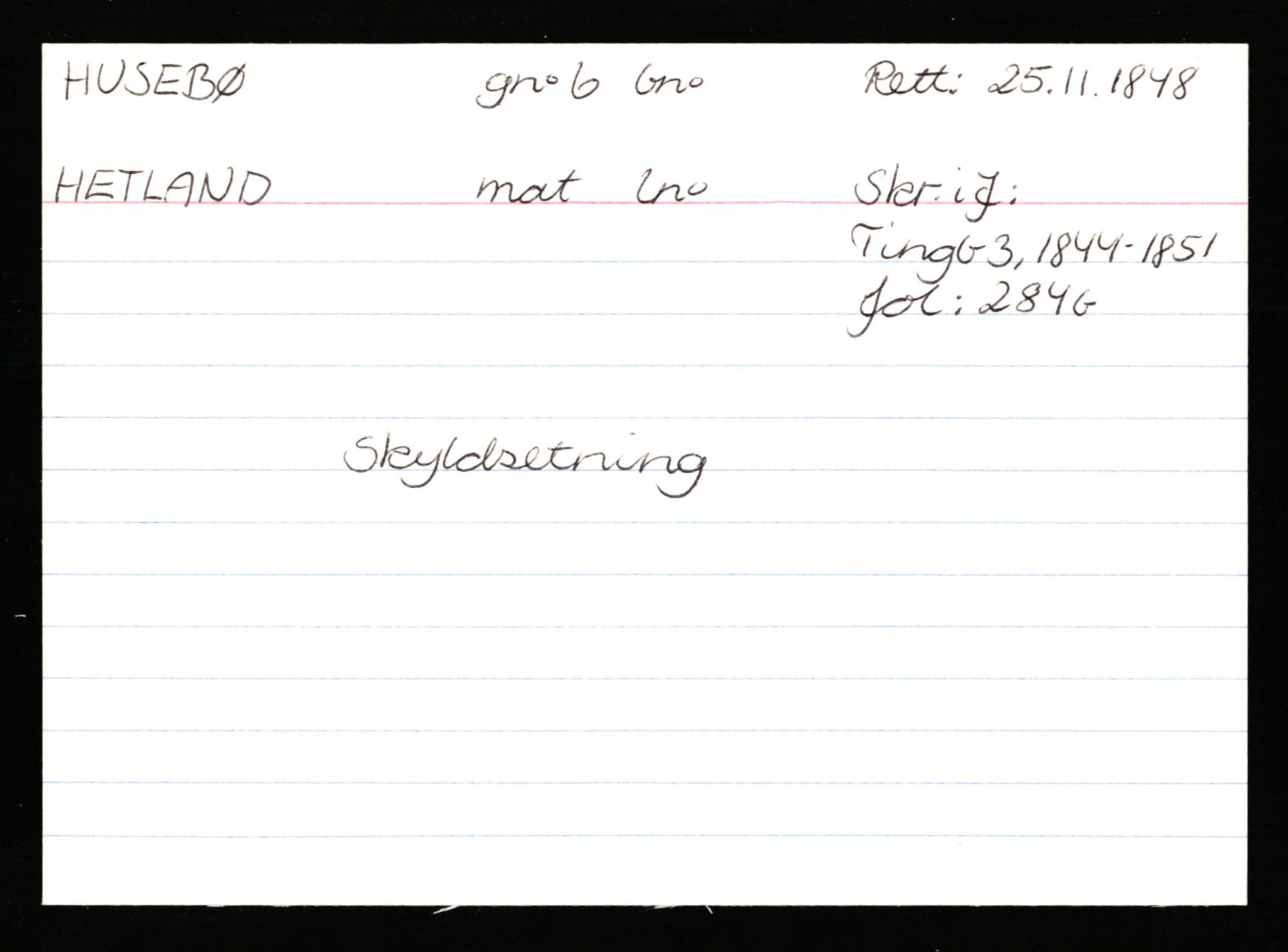 Statsarkivet i Stavanger, AV/SAST-A-101971/03/Y/Ym/L0027: Åstedskort sortert etter gårdsnavn: Husebø - Høle, 1600-1950, p. 20