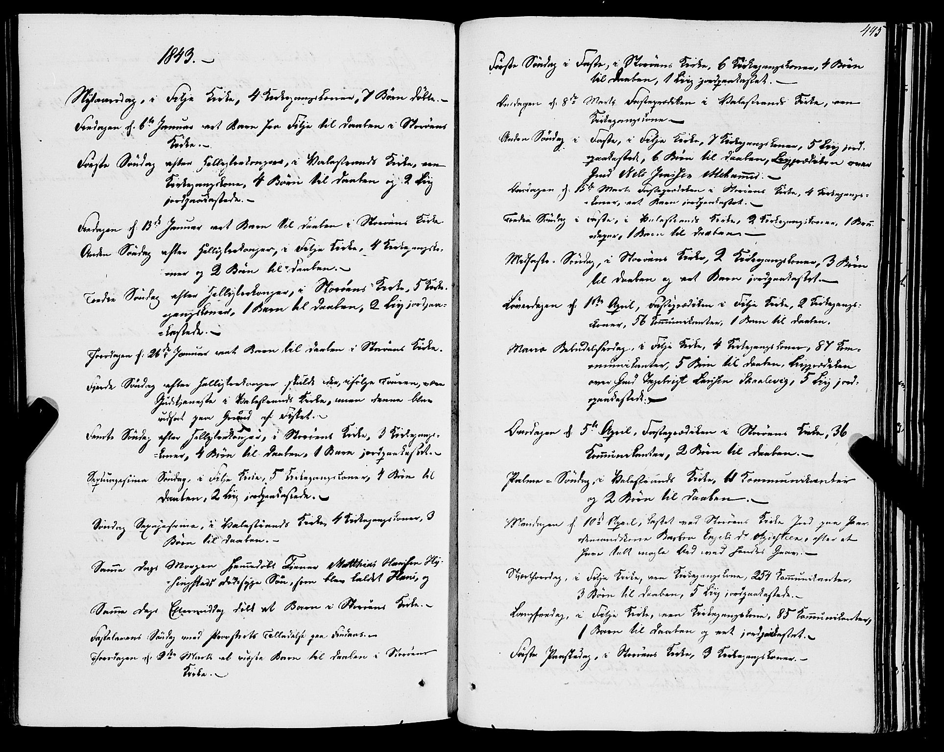 Stord sokneprestembete, SAB/A-78201/H/Haa: Parish register (official) no. A 7, 1841-1861, p. 445