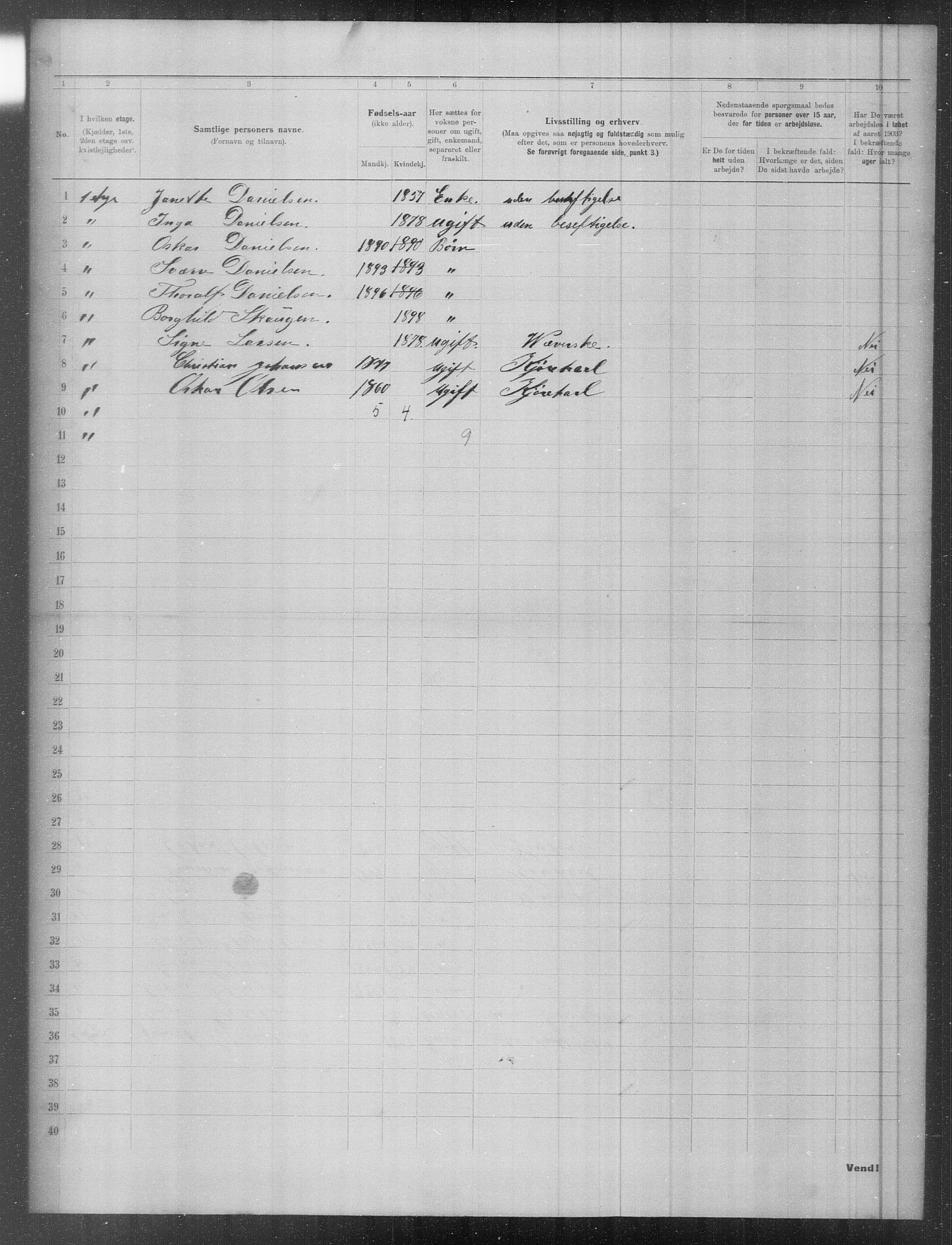 OBA, Municipal Census 1903 for Kristiania, 1903, p. 6067