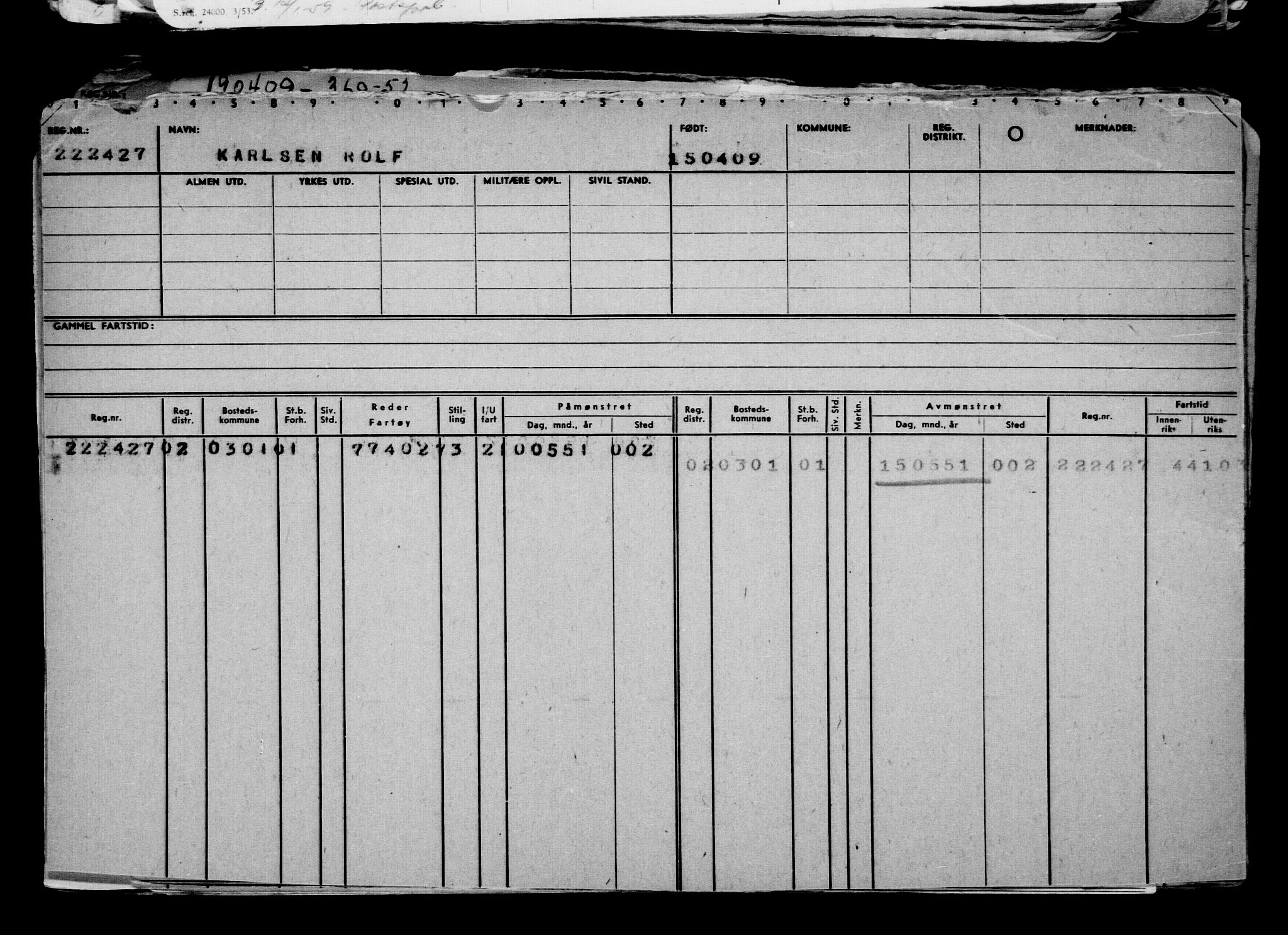 Direktoratet for sjømenn, AV/RA-S-3545/G/Gb/L0082: Hovedkort, 1909, p. 717