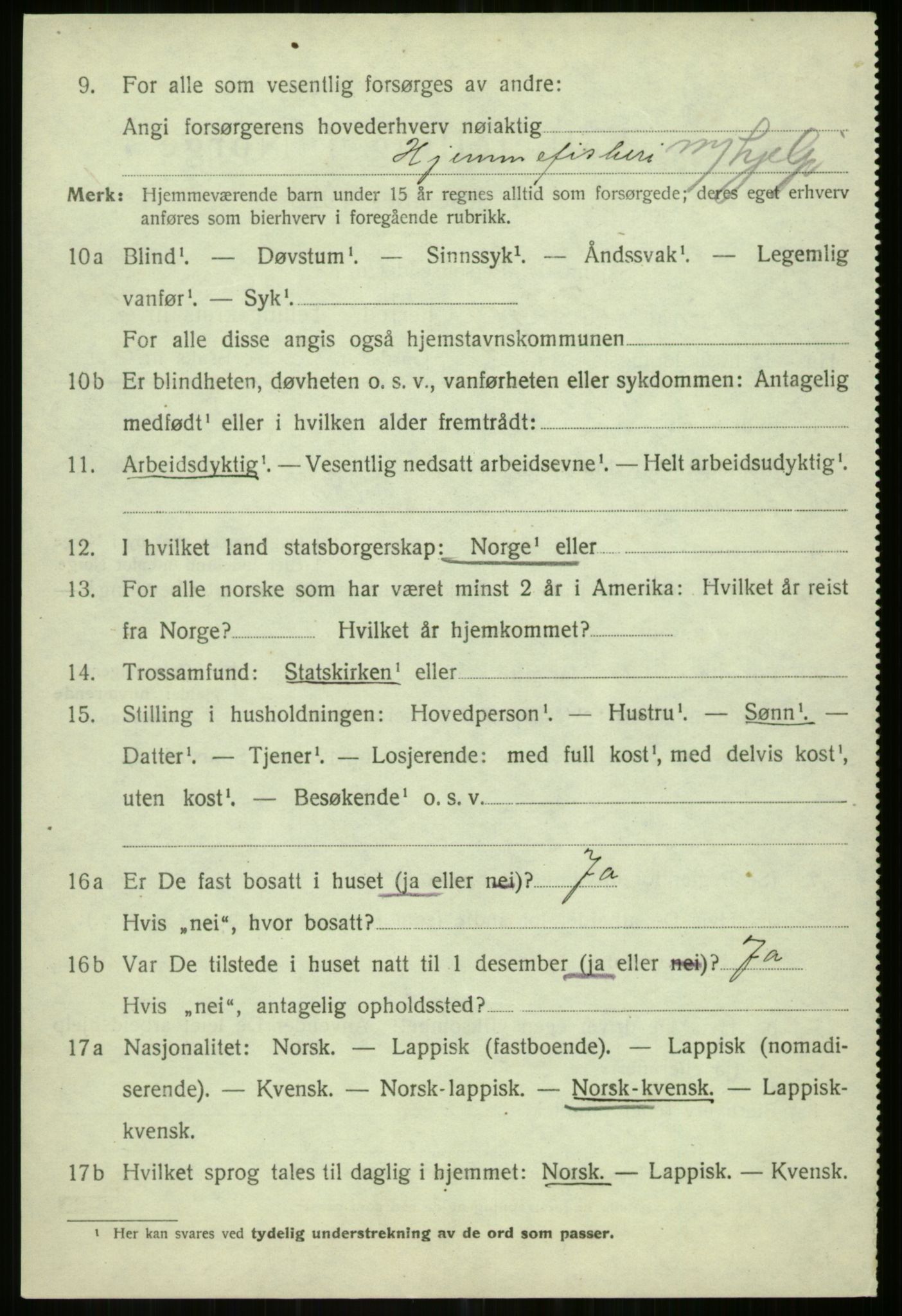 SATØ, 1920 census for Helgøy, 1920, p. 1188