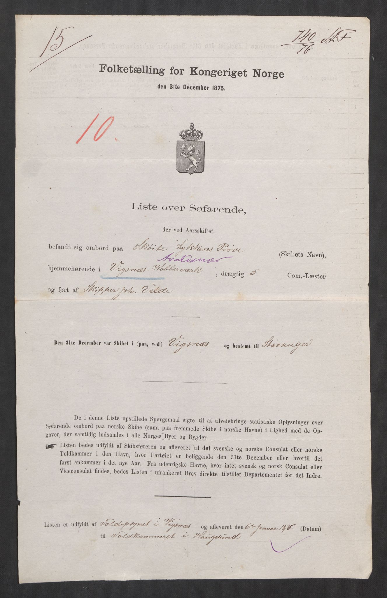 RA, 1875 census, lists of crew on ships: Ships in domestic ports, 1875, p. 50