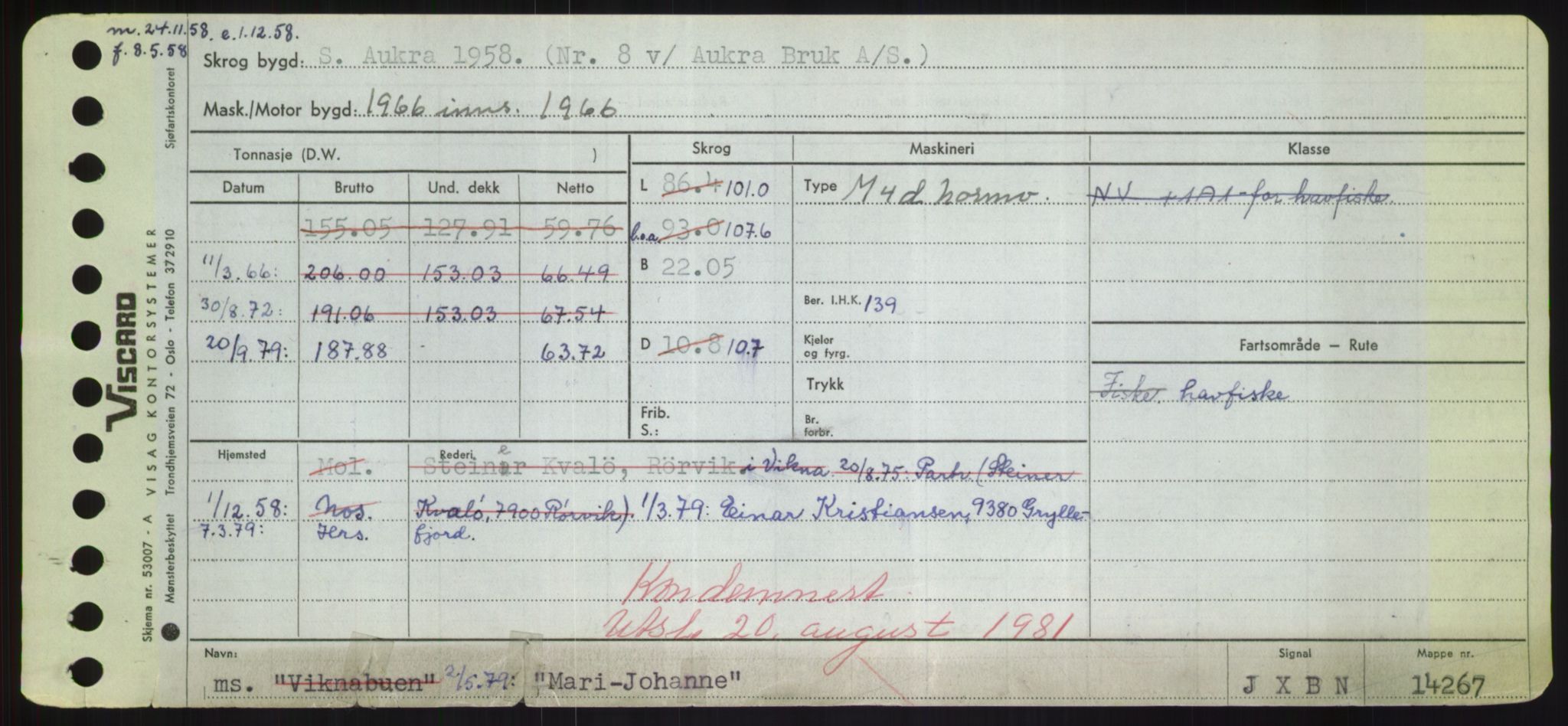 Sjøfartsdirektoratet med forløpere, Skipsmålingen, AV/RA-S-1627/H/Hd/L0024: Fartøy, M-Mim, p. 227