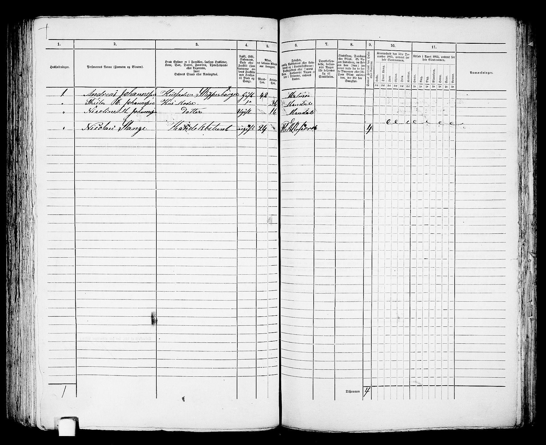 RA, 1865 census for Mandal/Mandal, 1865, p. 767