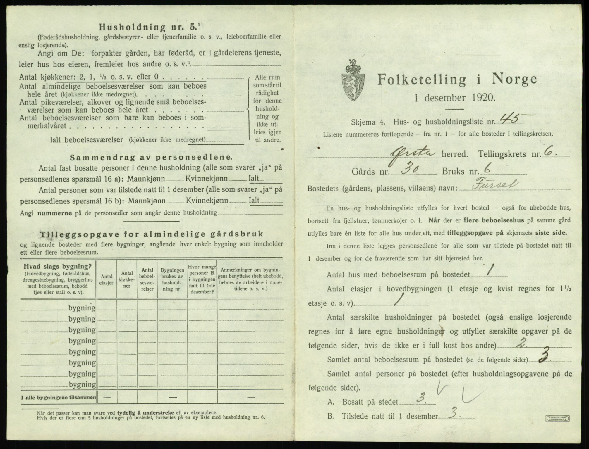 SAT, 1920 census for Ørsta, 1920, p. 694