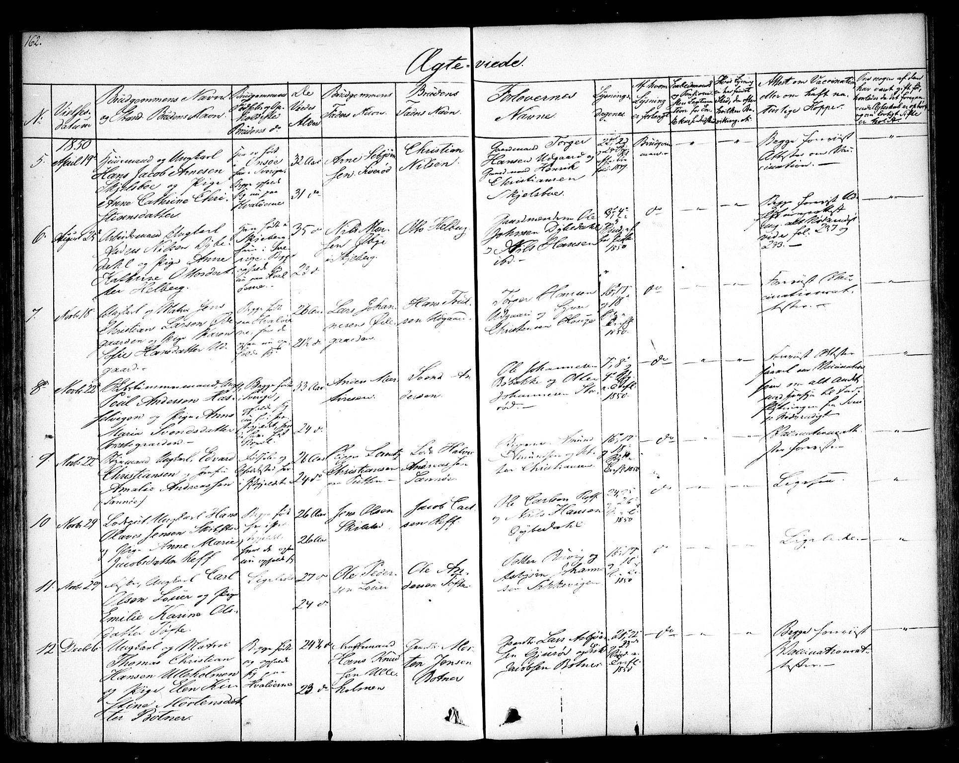 Hvaler prestekontor Kirkebøker, SAO/A-2001/F/Fa/L0006: Parish register (official) no. I 6, 1846-1863, p. 162