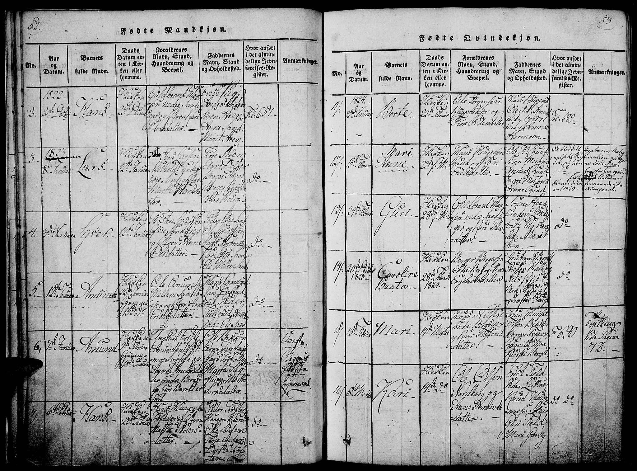 Nord-Odal prestekontor, AV/SAH-PREST-032/H/Ha/Haa/L0001: Parish register (official) no. 1, 1819-1838, p. 52-53