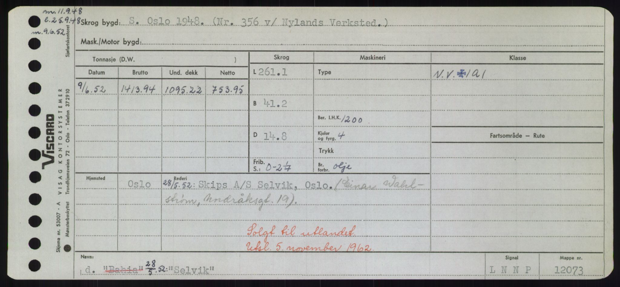 Sjøfartsdirektoratet med forløpere, Skipsmålingen, RA/S-1627/H/Hd/L0032: Fartøy, San-Seve, p. 465