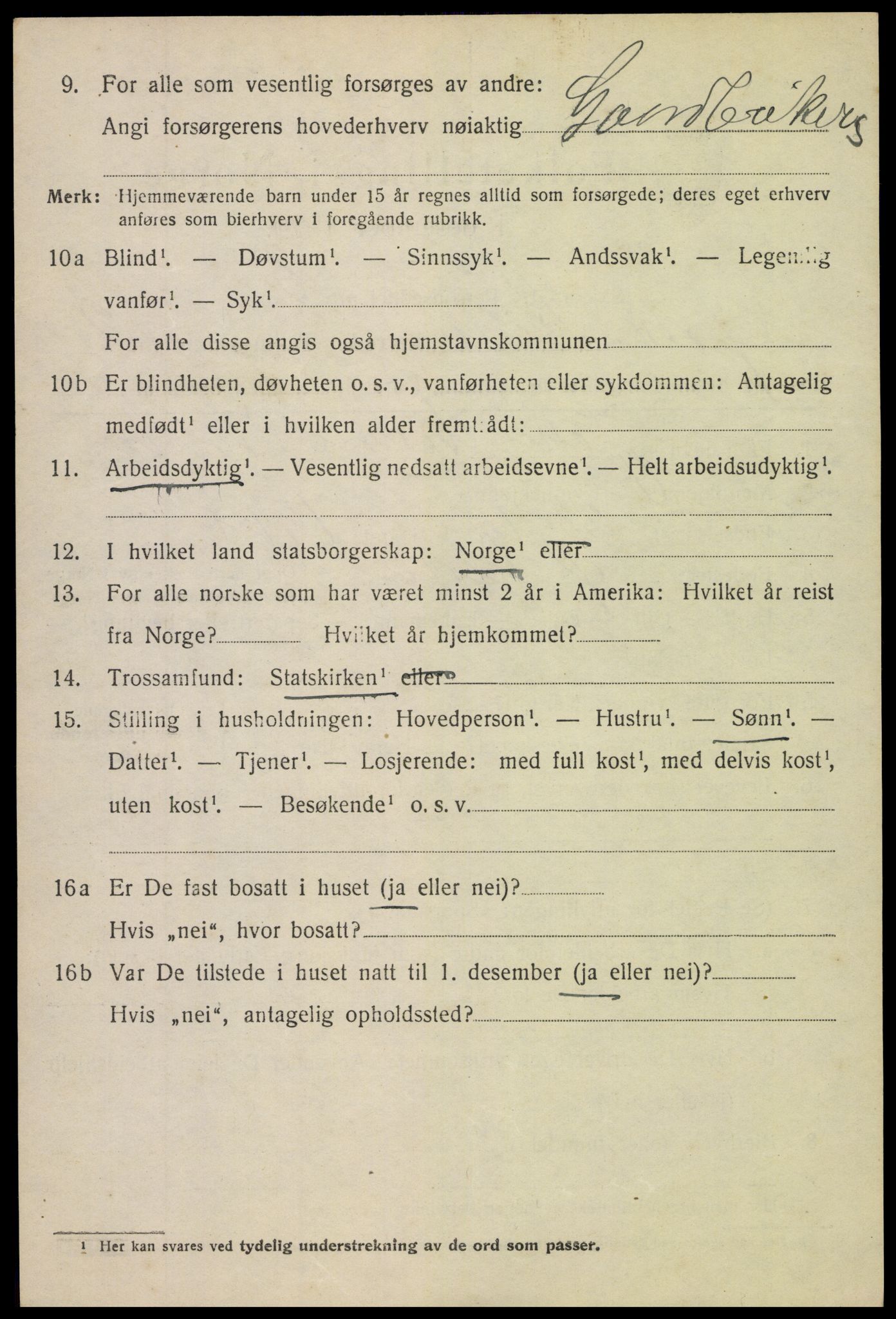 SAH, 1920 census for Øystre Slidre, 1920, p. 1428