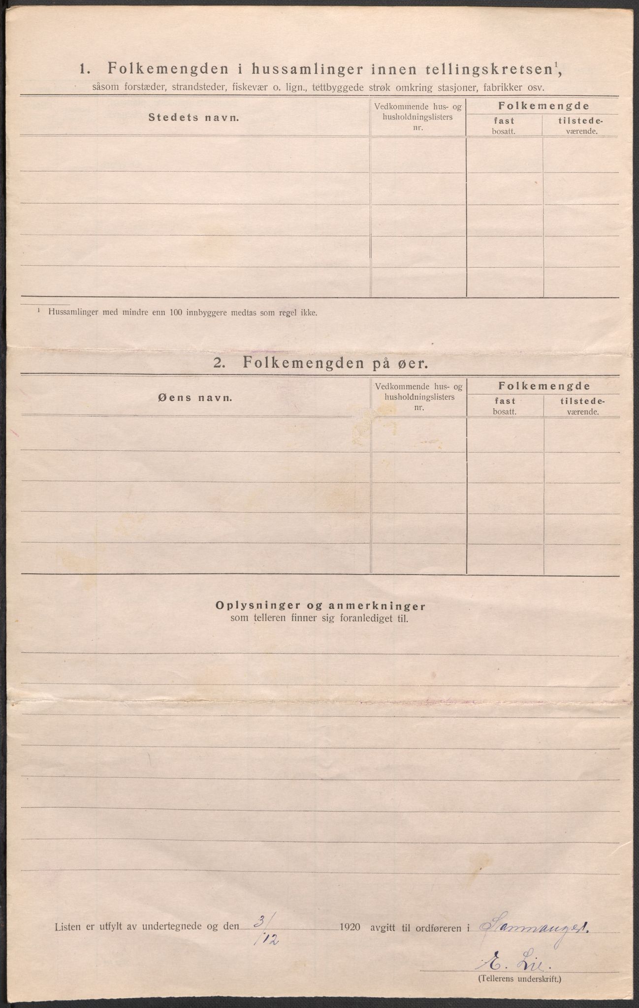 SAB, 1920 census for Samnanger, 1920, p. 13