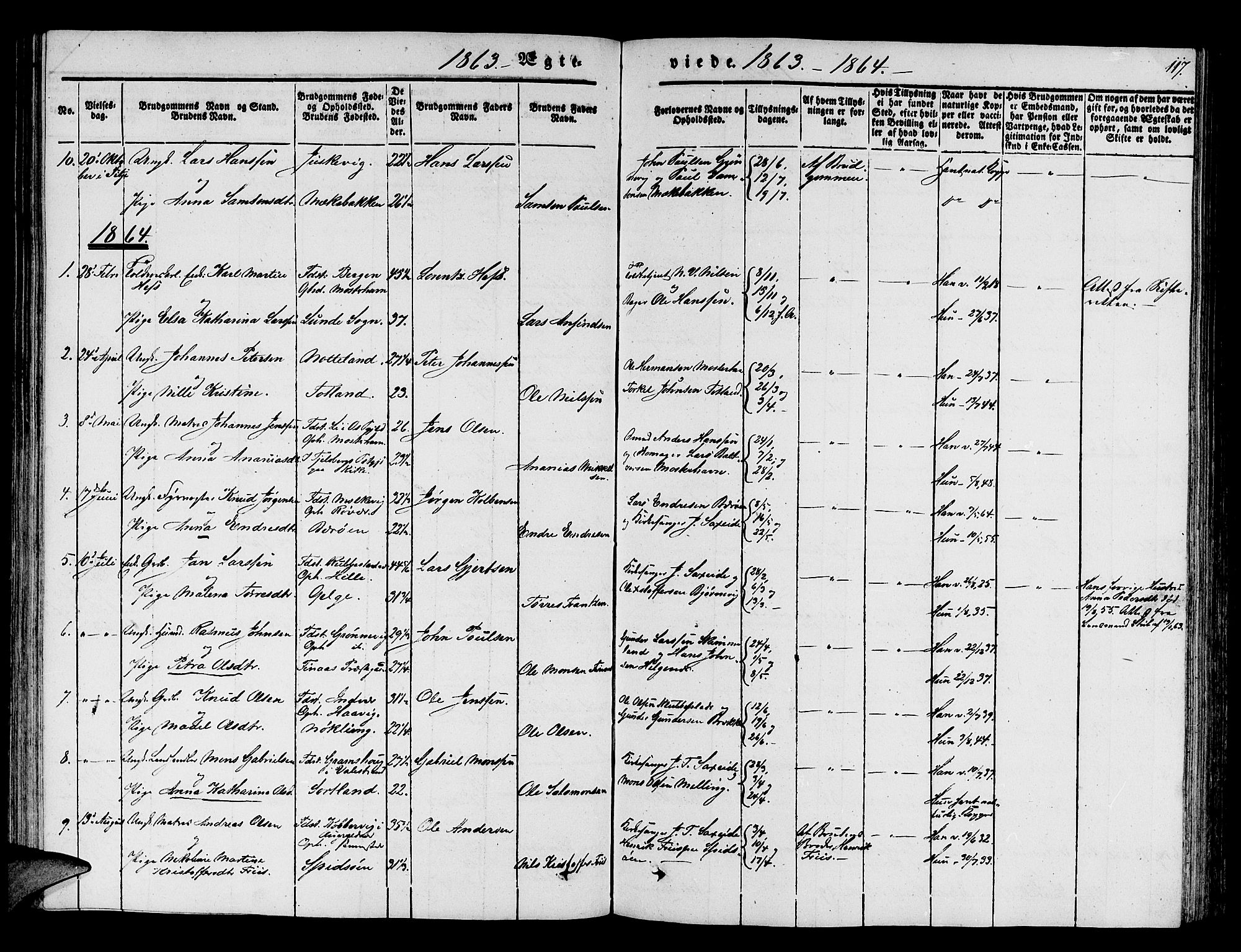 Finnås sokneprestembete, SAB/A-99925/H/Ha/Hab/Haba/L0001: Parish register (copy) no. A 1, 1851-1873, p. 117