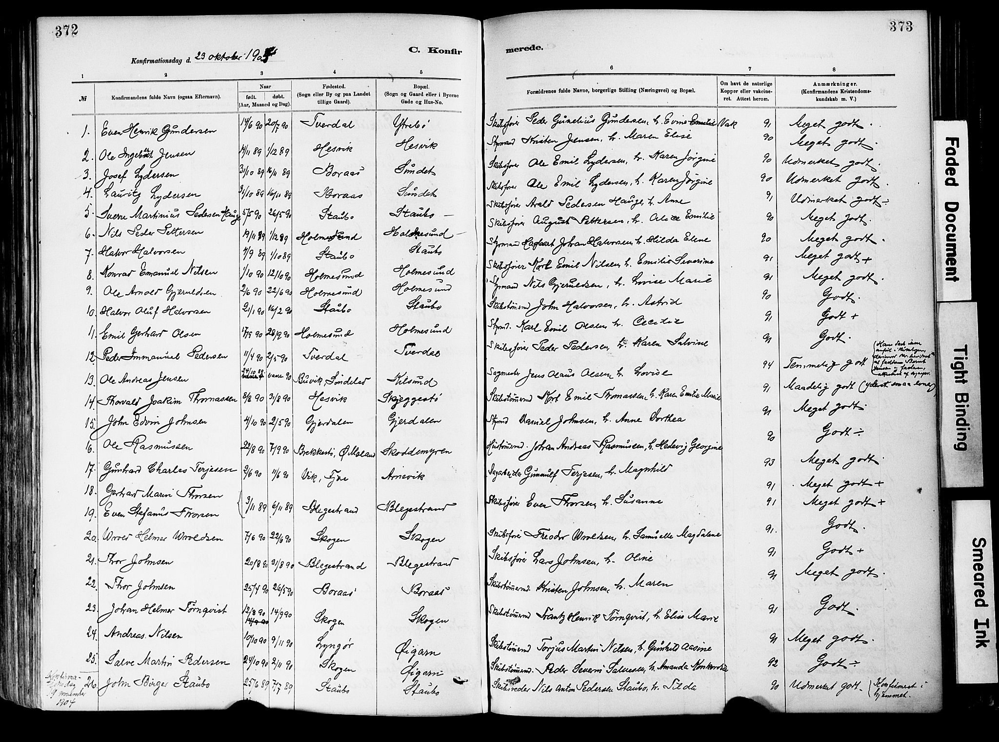 Dypvåg sokneprestkontor, SAK/1111-0007/F/Fa/Fab/L0001: Parish register (official) no. A 1, 1885-1912, p. 372-373