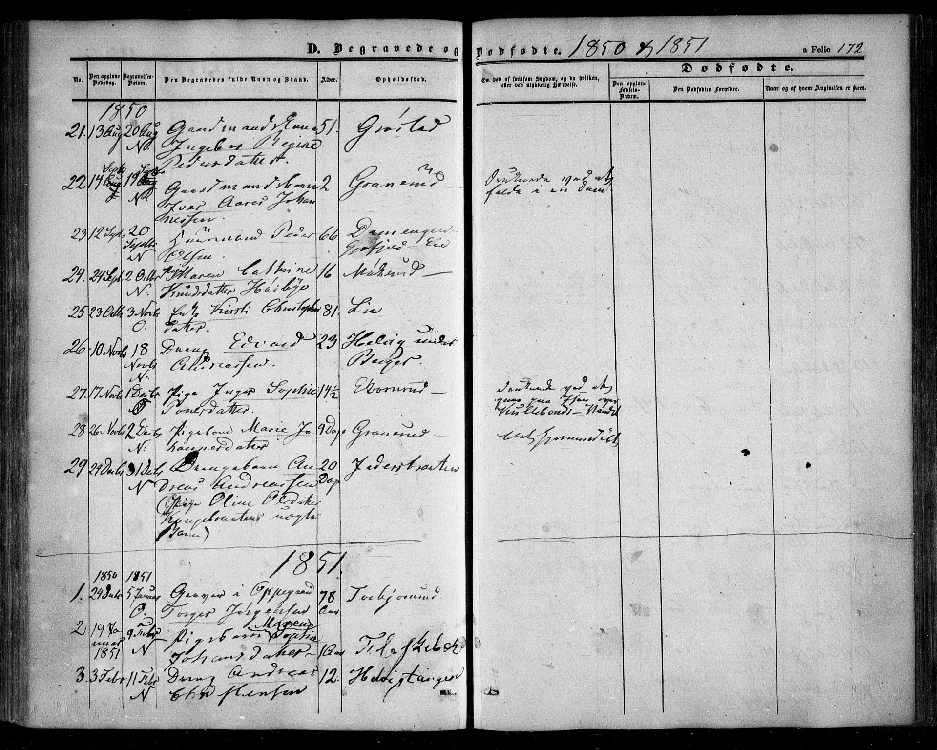 Nesodden prestekontor Kirkebøker, AV/SAO-A-10013/F/Fa/L0007: Parish register (official) no. I 7, 1848-1868, p. 172