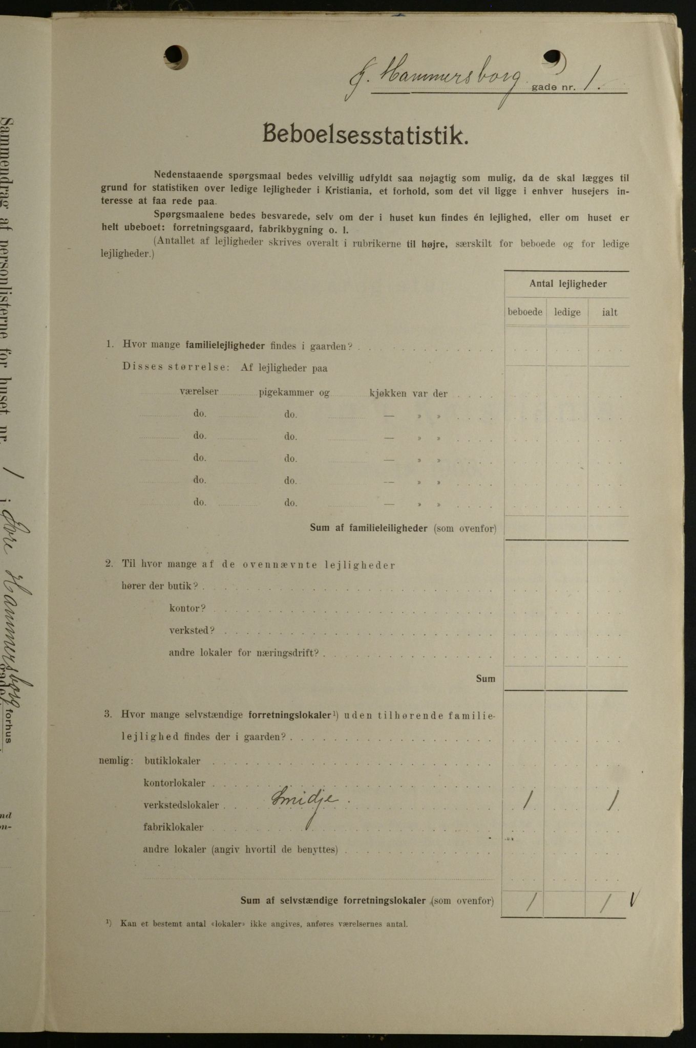 OBA, Municipal Census 1908 for Kristiania, 1908, p. 116575