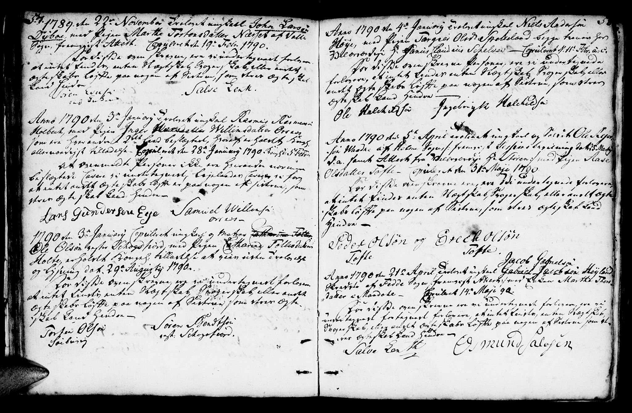 Mandal sokneprestkontor, AV/SAK-1111-0030/F/Fa/Faa/L0007: Parish register (official) no. A 7, 1783-1818, p. 57-58