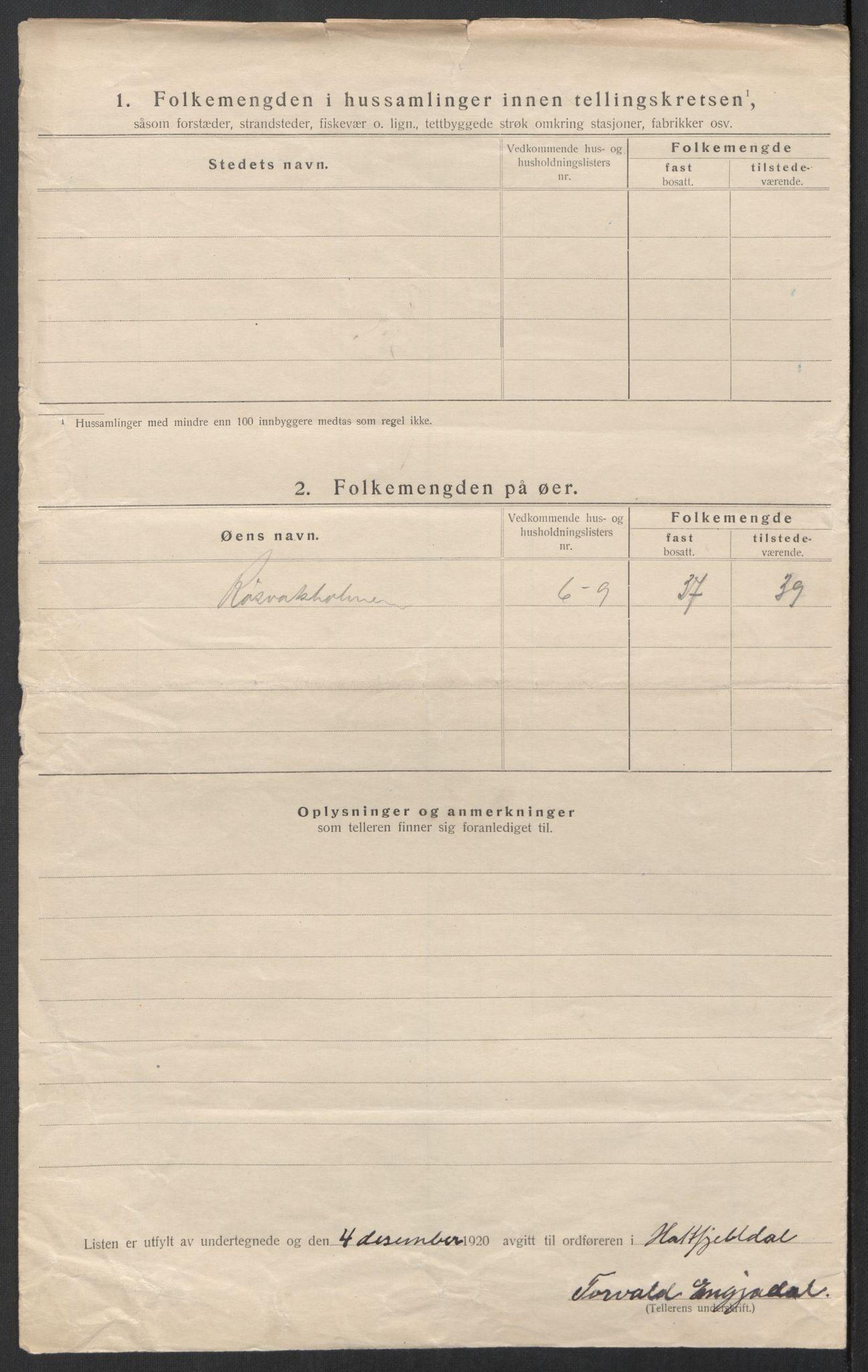 SAT, 1920 census for Hattfjelldal, 1920, p. 23