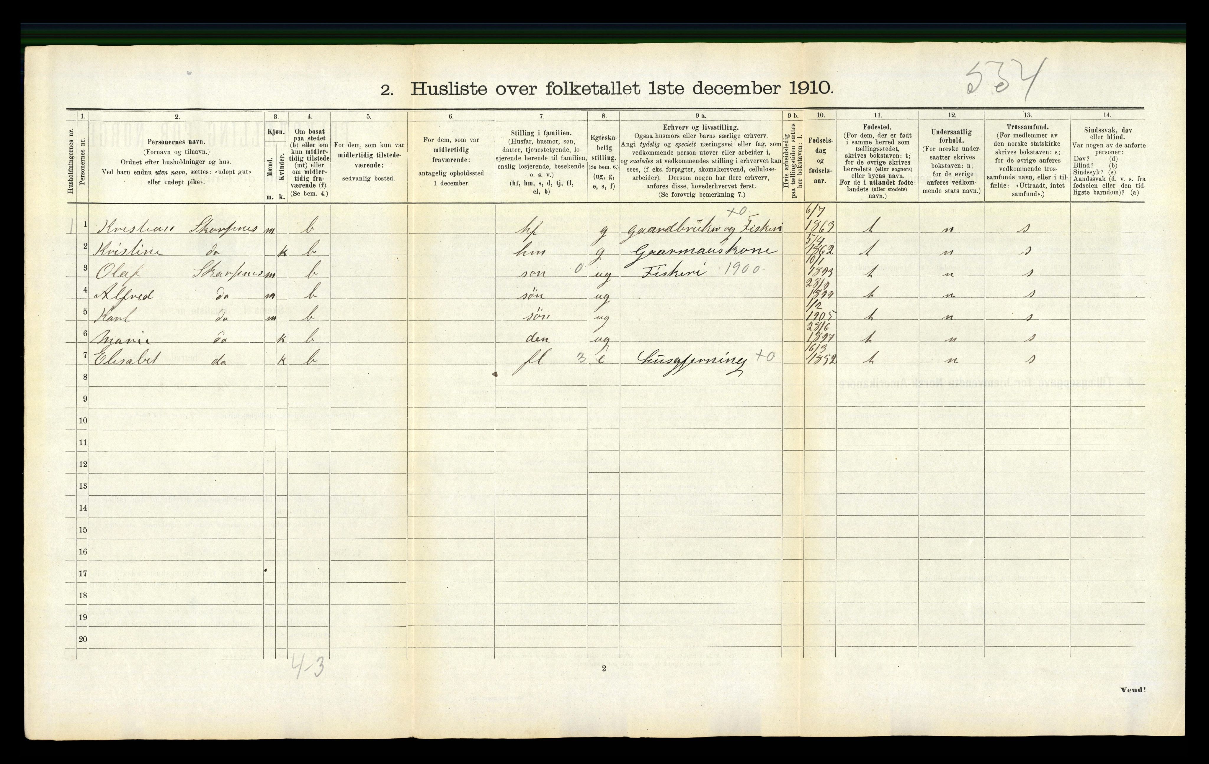 RA, 1910 census for Edøy, 1910, p. 237