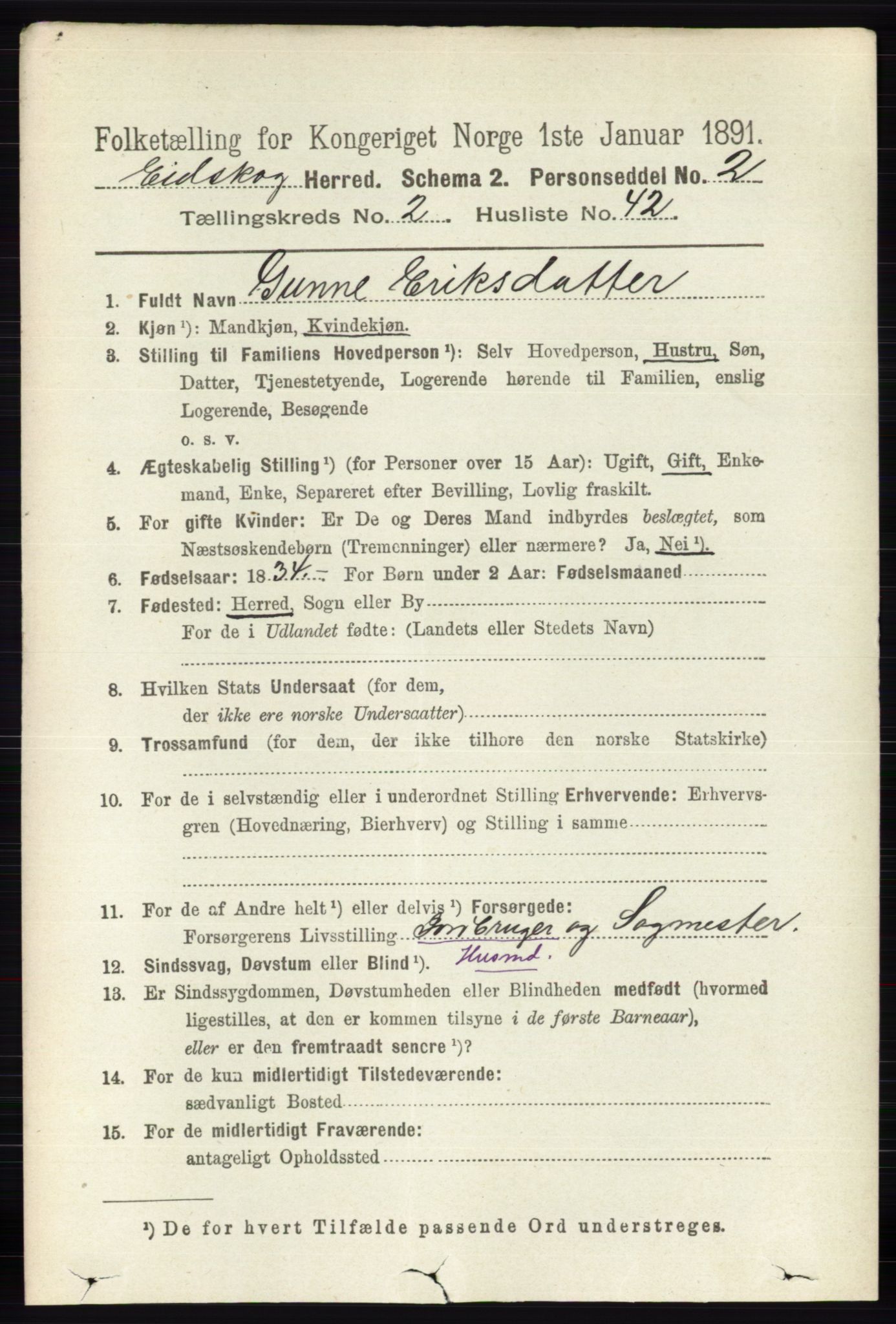 RA, 1891 census for 0420 Eidskog, 1891, p. 780