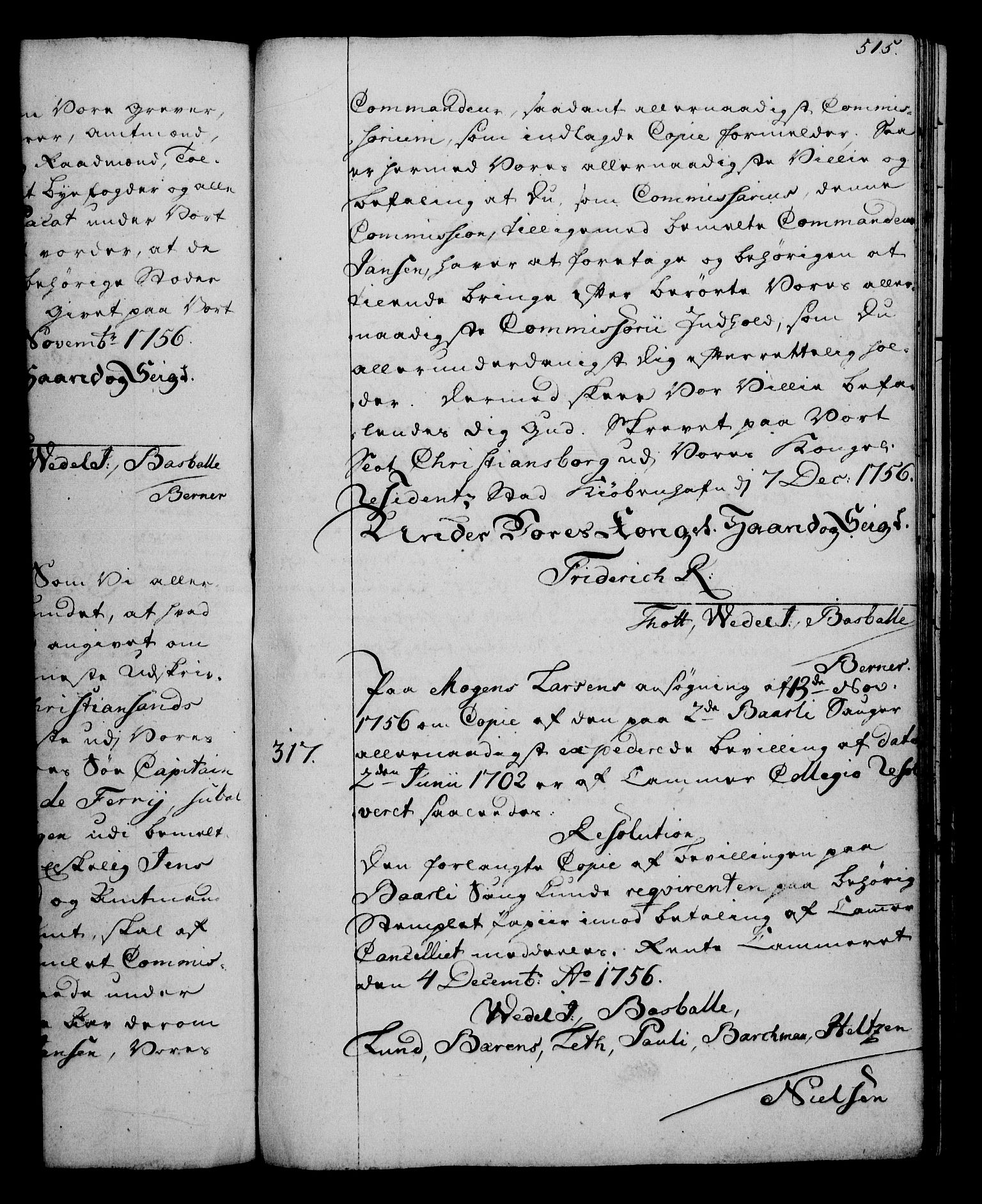 Rentekammeret, Kammerkanselliet, RA/EA-3111/G/Gg/Gga/L0006: Norsk ekspedisjonsprotokoll med register (merket RK 53.6), 1749-1759, p. 515