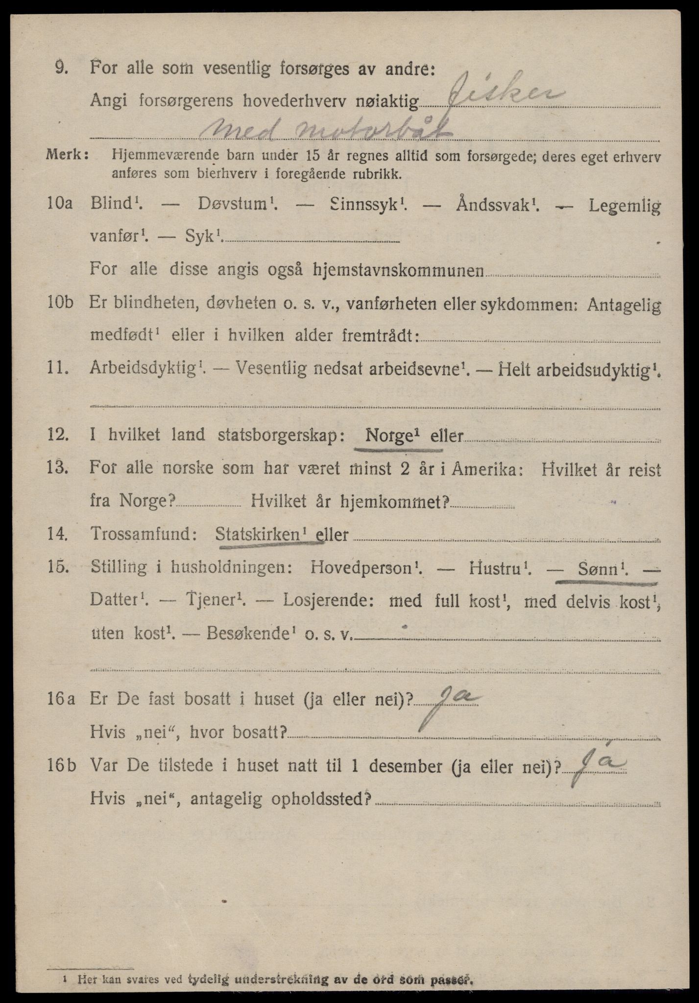 SAT, 1920 census for Vatne, 1920, p. 1807