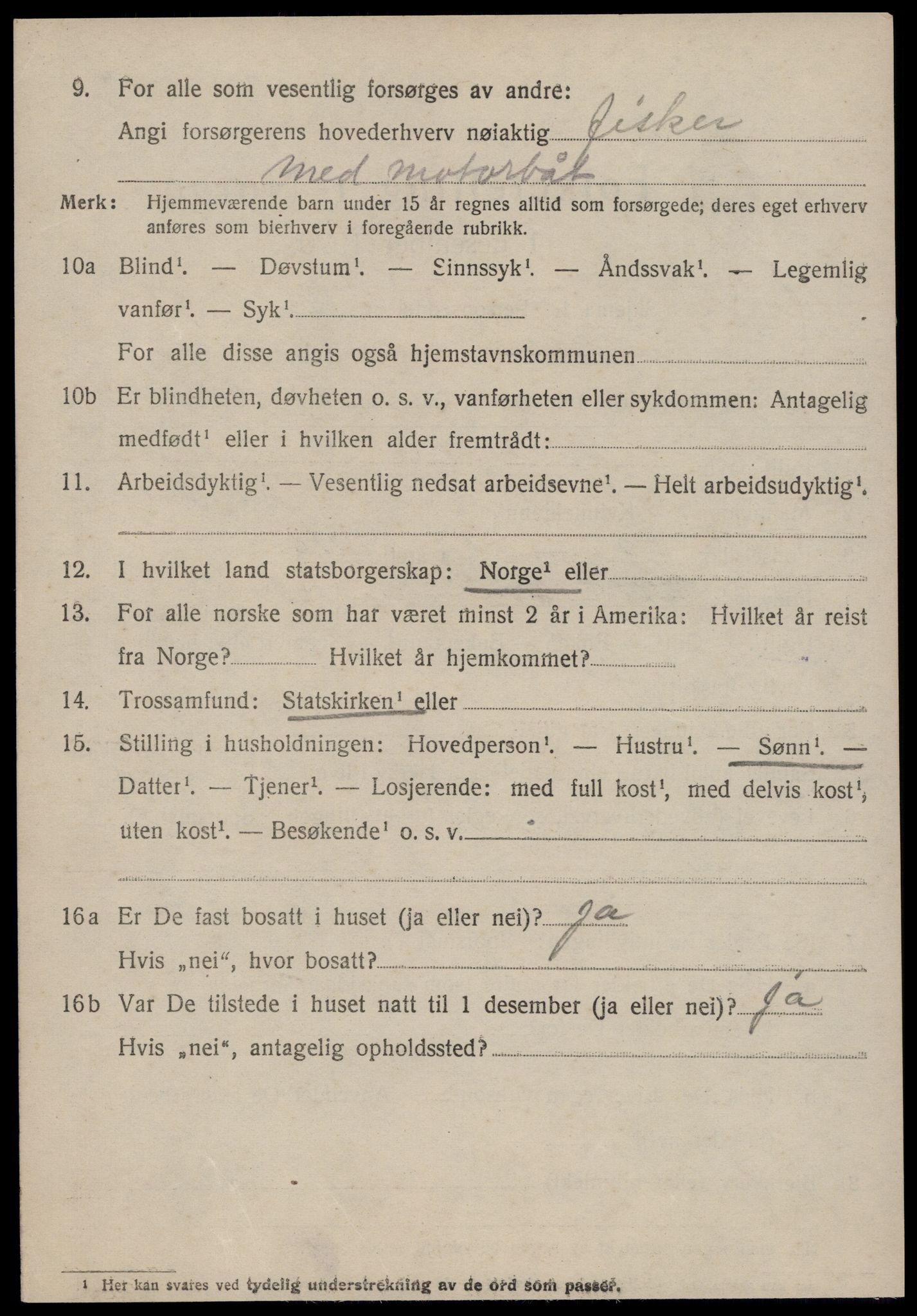 SAT, 1920 census for Vatne, 1920, p. 1807