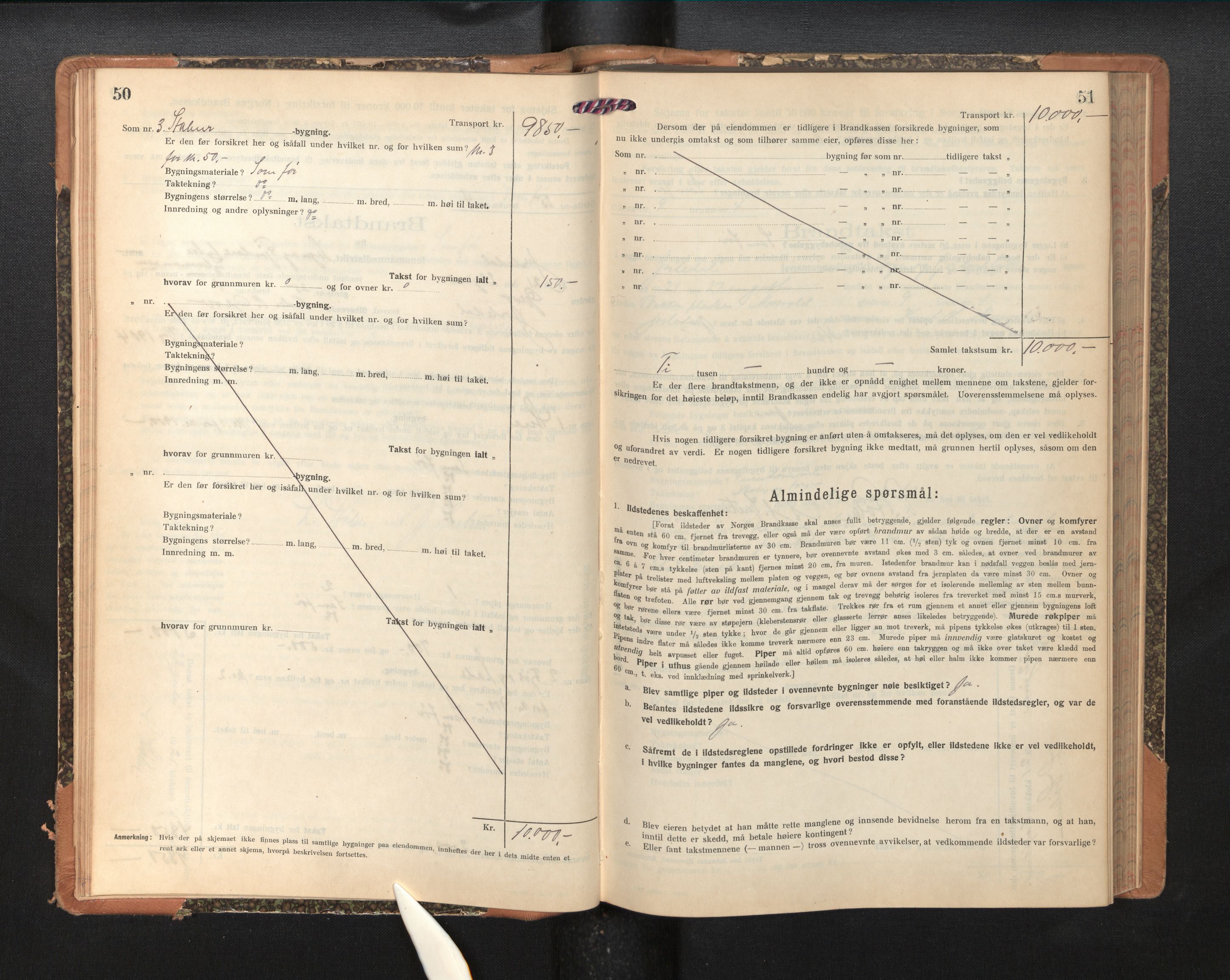 Lensmannen i Jostedal, AV/SAB-A-28601/0012/L0005: Branntakstprotokoll, skjematakst, 1921-1935, p. 50-51