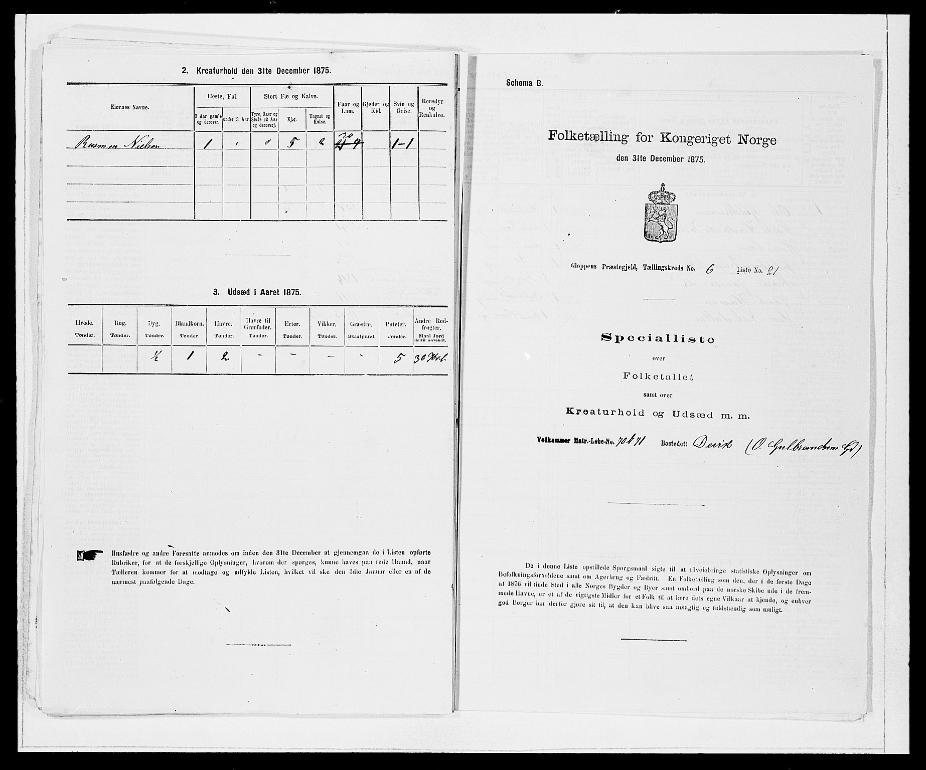 SAB, 1875 Census for 1445P Gloppen, 1875, p. 763