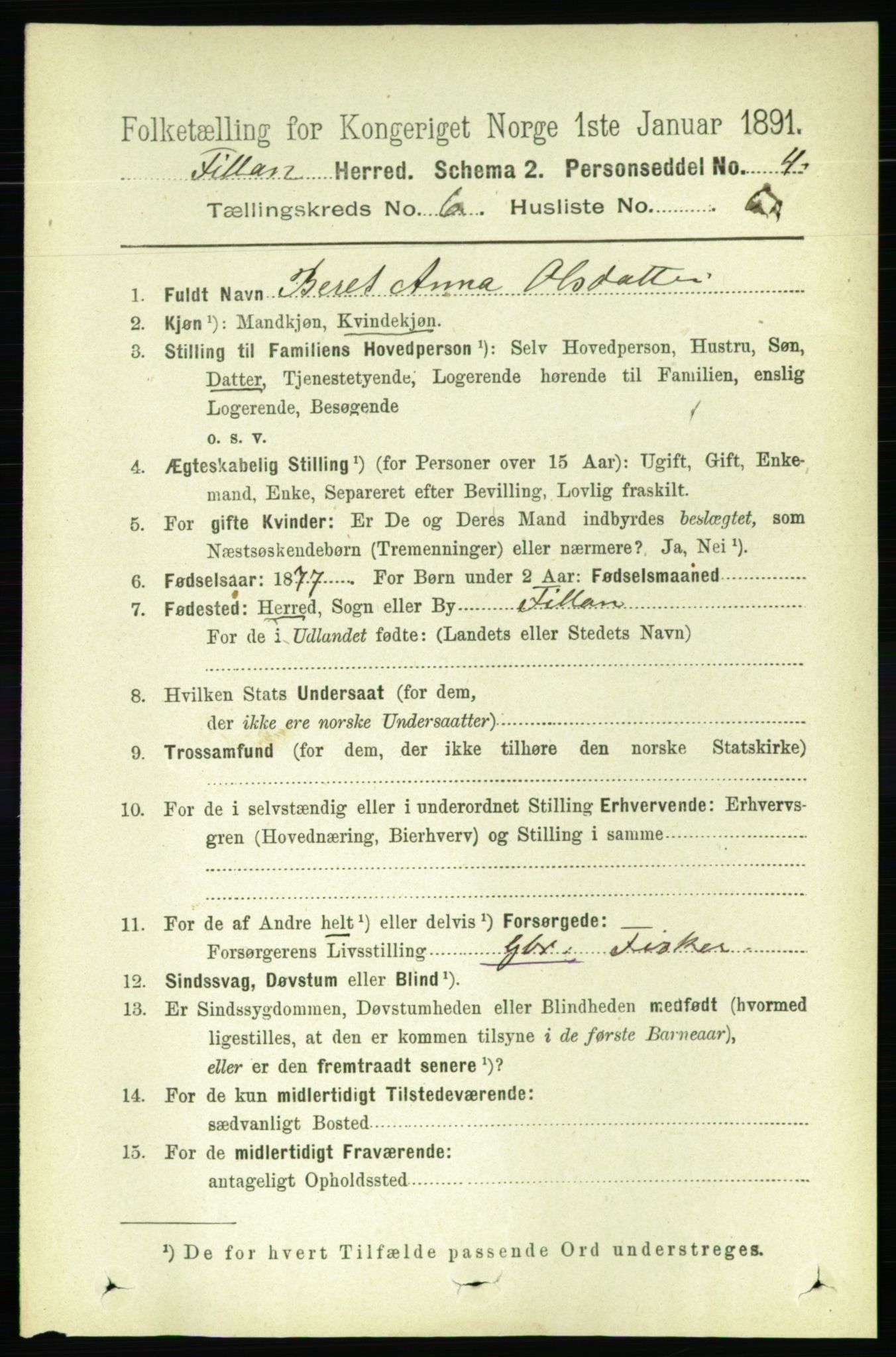 RA, 1891 census for 1616 Fillan, 1891, p. 1301