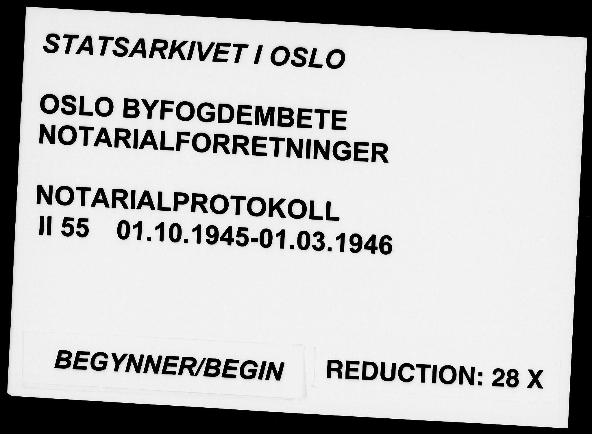 Oslo byfogd avd. I, AV/SAO-A-10220/L/Lb/Lbb/L0055: Notarialprotokoll, rekke II: Vigsler, 1945-1946